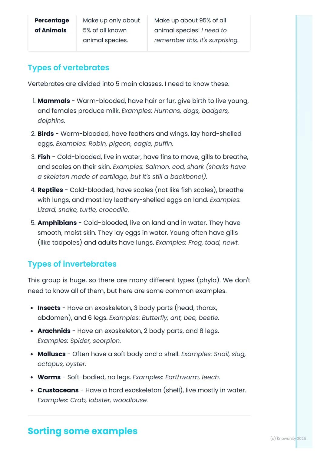 # Vertebrates and
Invertebrates

Introduction to animal classification

All living things are sorted into groups to make them easier to stud