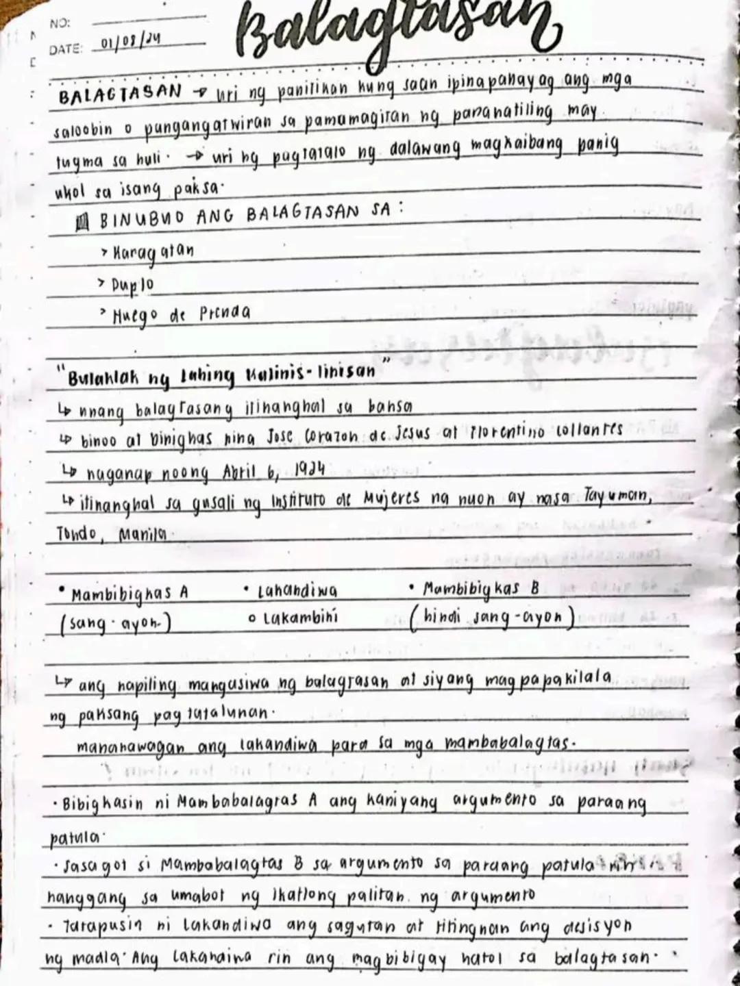--- OCR Start ---
DATE:
lecture notes in
FILIPINO 8
1st
OTR
Spring Seaf
1st Quarter
bayan
NO
DATE: 19/03/13
se ng panitikang idinaanan so
am
