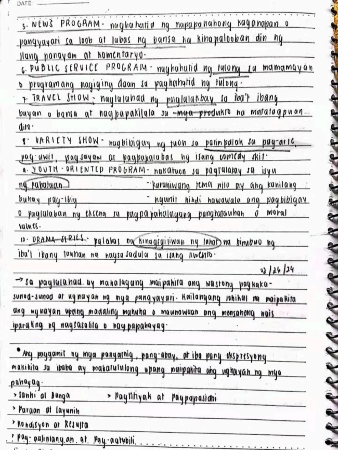 --- OCR Start ---
DATE:
lecture notes in
FILIPINO 8
1st
OTR
Spring Seaf
1st Quarter
bayan
NO
DATE: 19/03/13
se ng panitikang idinaanan so
am