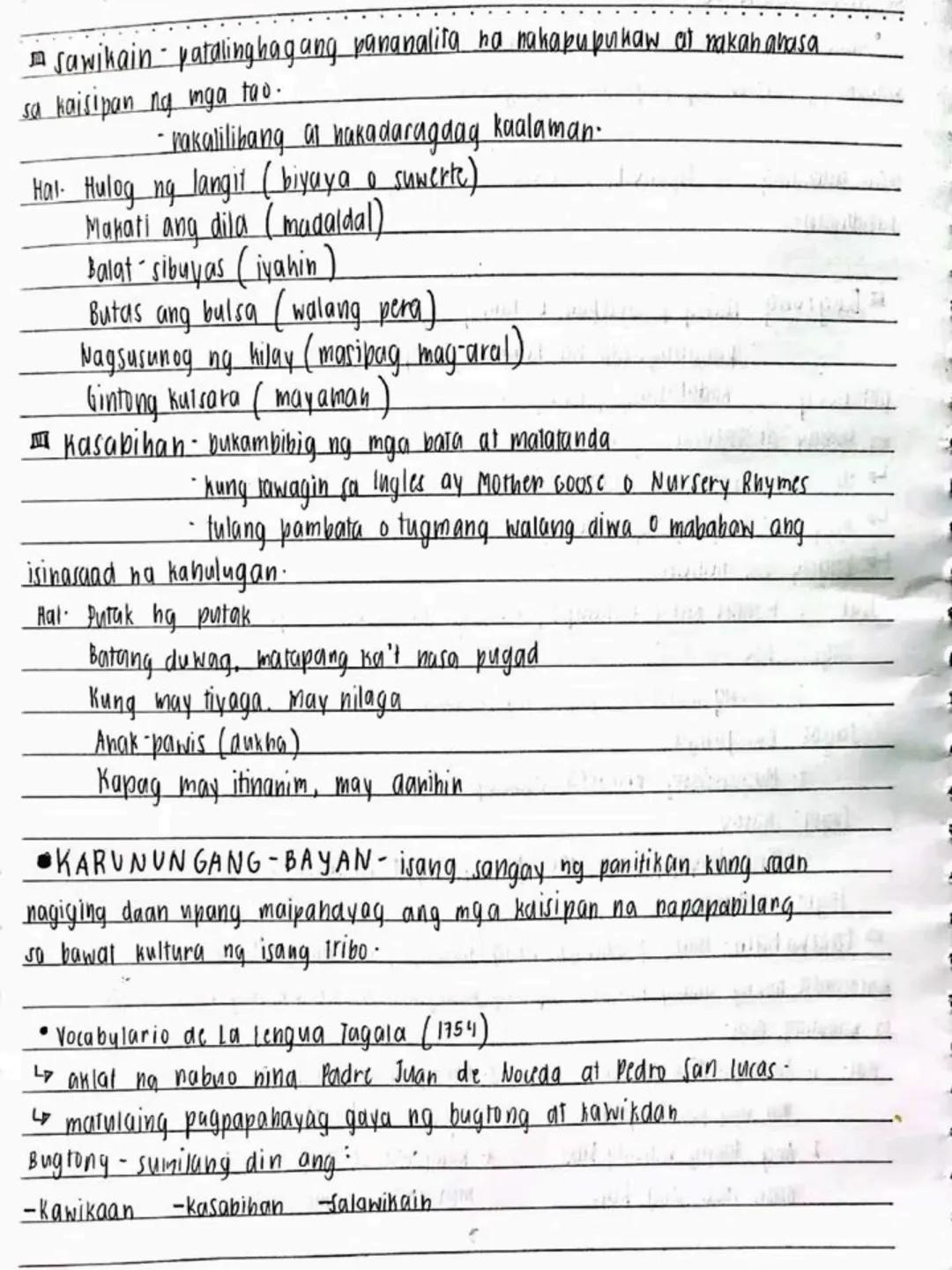 --- OCR Start ---
DATE:
lecture notes in
FILIPINO 8
1st
OTR
Spring Seaf
1st Quarter
bayan
NO
DATE: 19/03/13
se ng panitikang idinaanan so
am