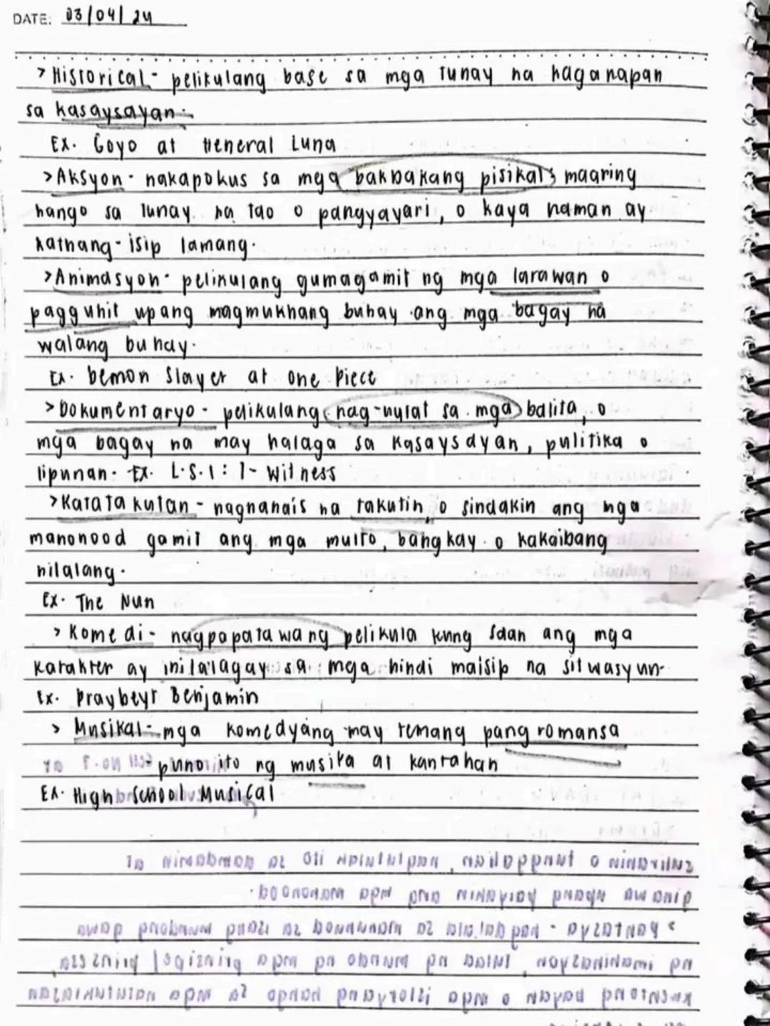 --- OCR Start ---
DATE:
lecture notes in
FILIPINO 8
1st
OTR
Spring Seaf
1st Quarter
bayan
NO
DATE: 19/03/13
se ng panitikang idinaanan so
am