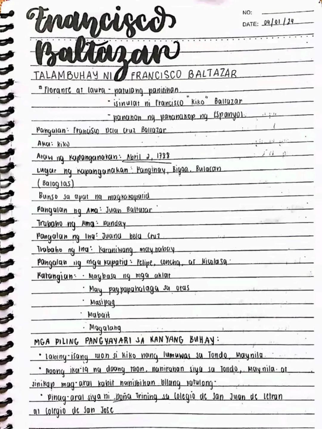 --- OCR Start ---
DATE:
lecture notes in
FILIPINO 8
1st
OTR
Spring Seaf
1st Quarter
bayan
NO
DATE: 19/03/13
se ng panitikang idinaanan so
am