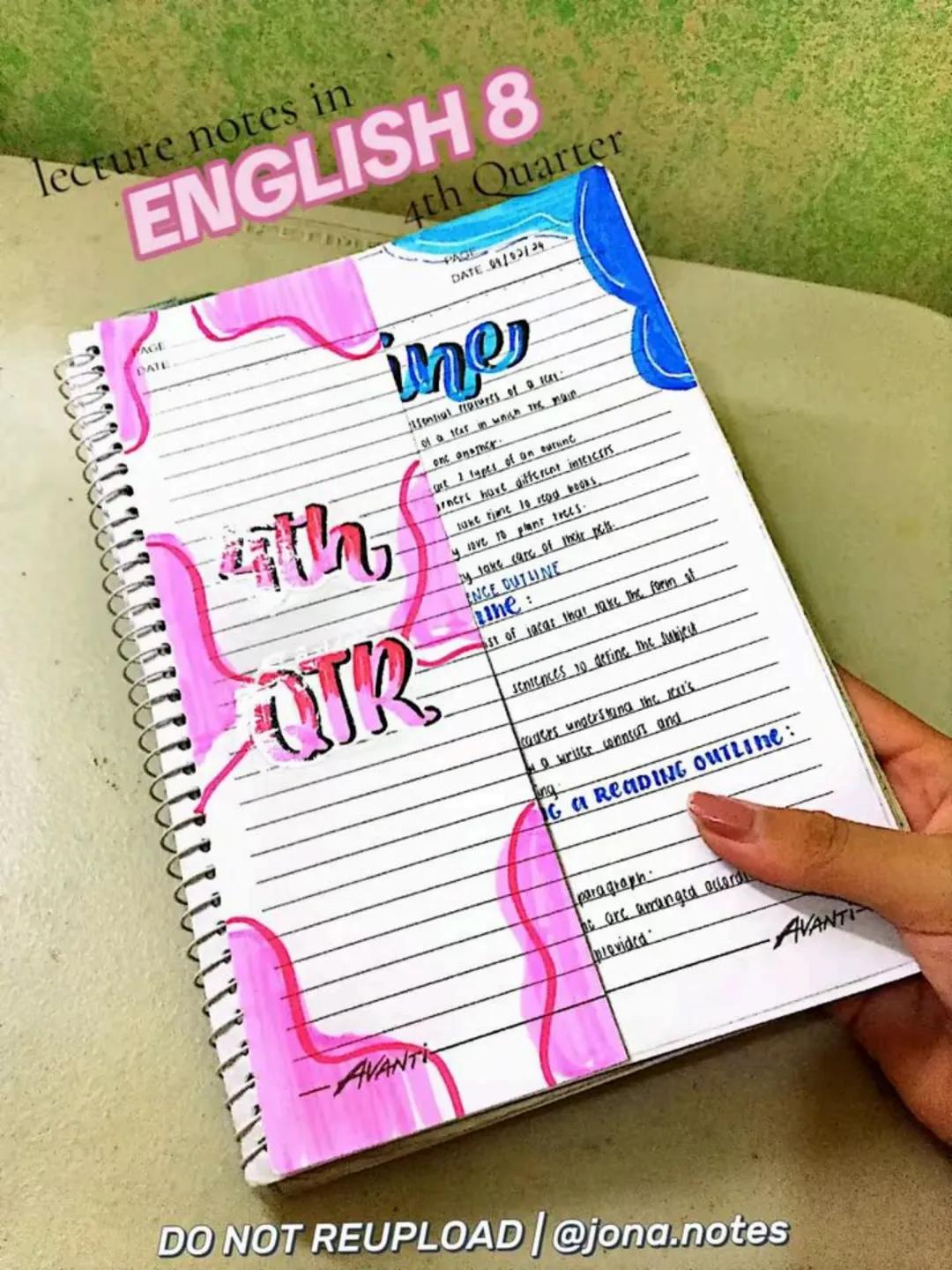 lecture notes in
ENGLISH 8
1st Quarter
PAGE
DATE
Good things
are coming
PSALM 27:13
DO NOT REUPLOAD | @jona.notes
BREAK A LEG!
-AVANTI- PAGE