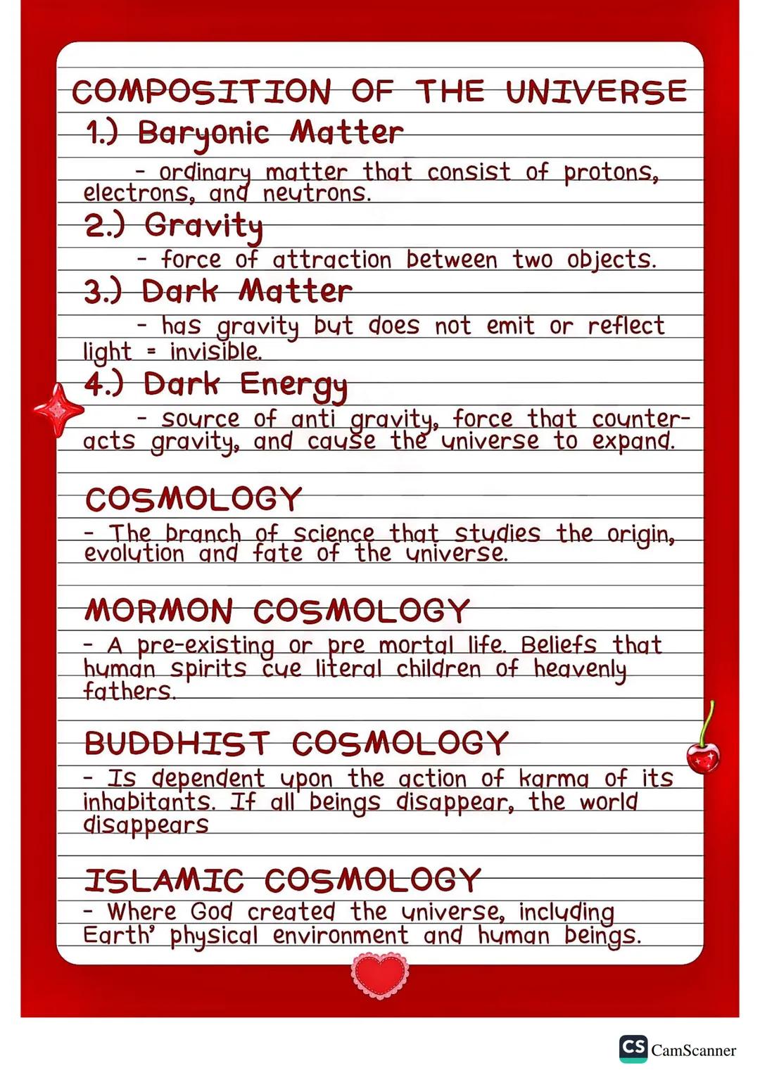 Reigh's
Earth Science
note
SMTWTFS
LESSON 1
UNIVERSE
- The universe or cosmos contains all galaxies,
stars, and planets.
- Our Solar System