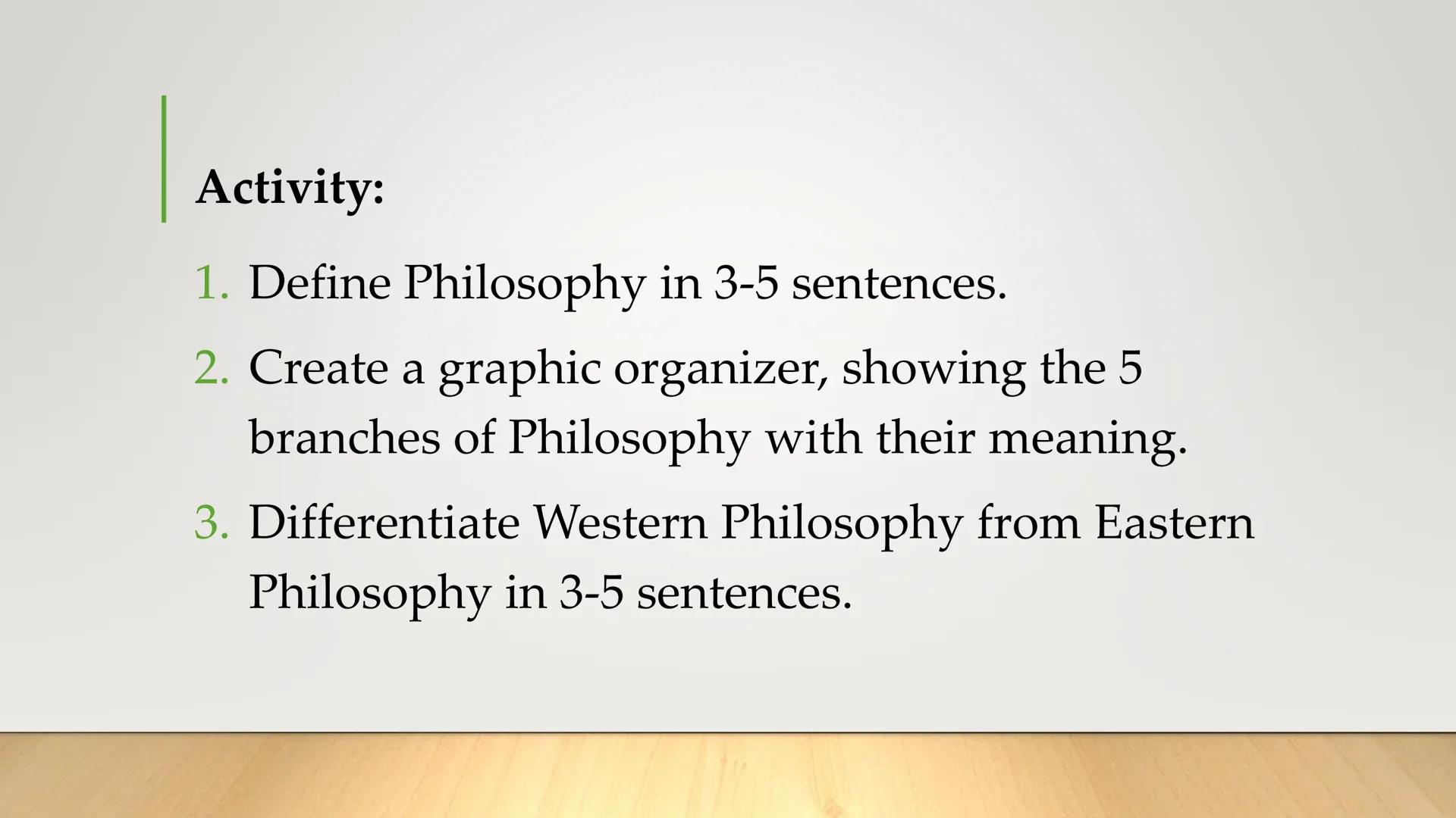 UNIT 1:
DOING
PHILOSOPHY
Lesson 1: The Meaning, Branches and Western
& Eastern Philosophy
INTRODUCTION TO THE PHILOSOPHY OF THE HUMAN PERSON