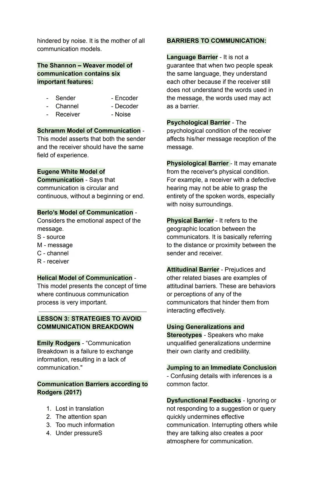 ORAL COMMUNICATION IN
CONTEXT
1st Semester, 1st Quarter | Reviewer
LESSON 1: NATURE AND ELEMENTS
OF COMMUNICATION
Communication (from the la