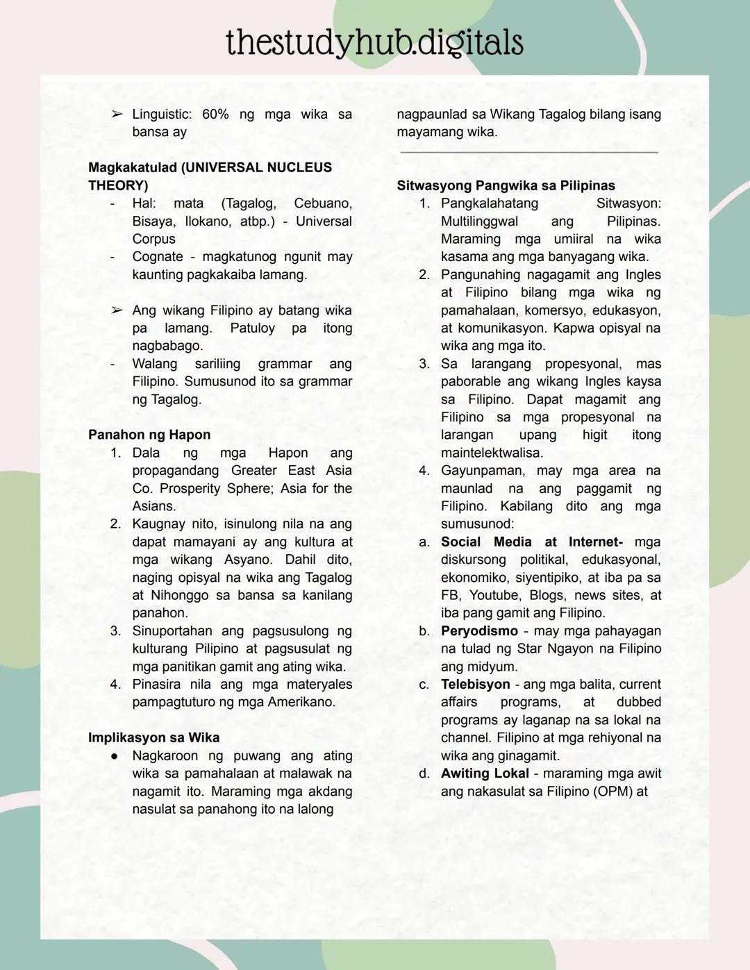 # KOMUNIKASYON AT PANANALKSIK
## Mga Konseptong Pangwika
### Kahulugan ng Wika
* Ang wika ay isang likas at makataong pamamaraan ng pagha