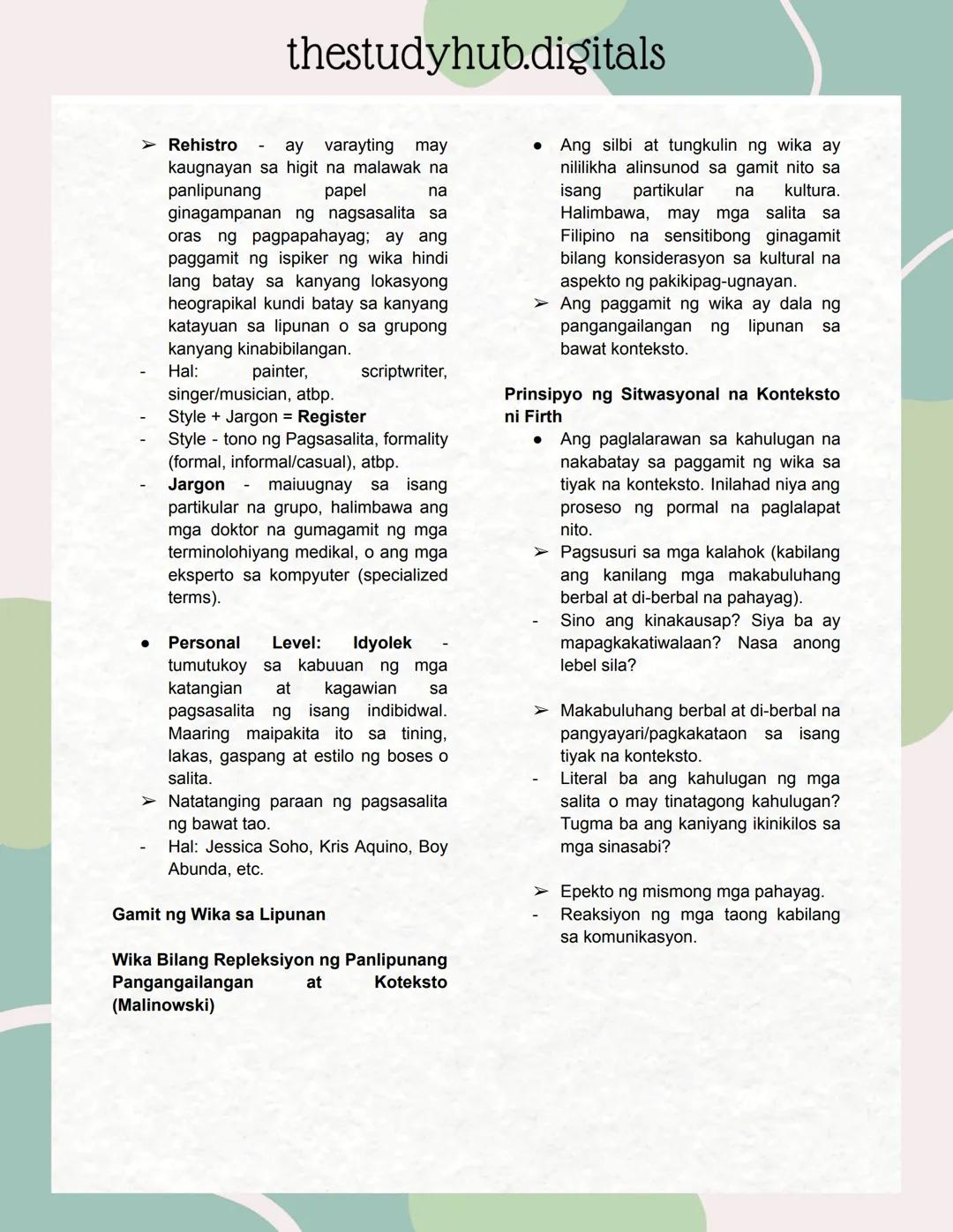 # KOMUNIKASYON AT PANANALKSIK
## Mga Konseptong Pangwika
### Kahulugan ng Wika
* Ang wika ay isang likas at makataong pamamaraan ng pagha
