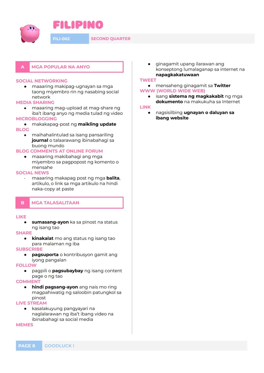 # FILIPINO
FILI-002 SECOND QUARTER
LI: SANAYSAY
A
SANAYSAY
* nagmula sa 2 salita na sanay at pagsasalaysay
* isang piraso ng sulatin na k