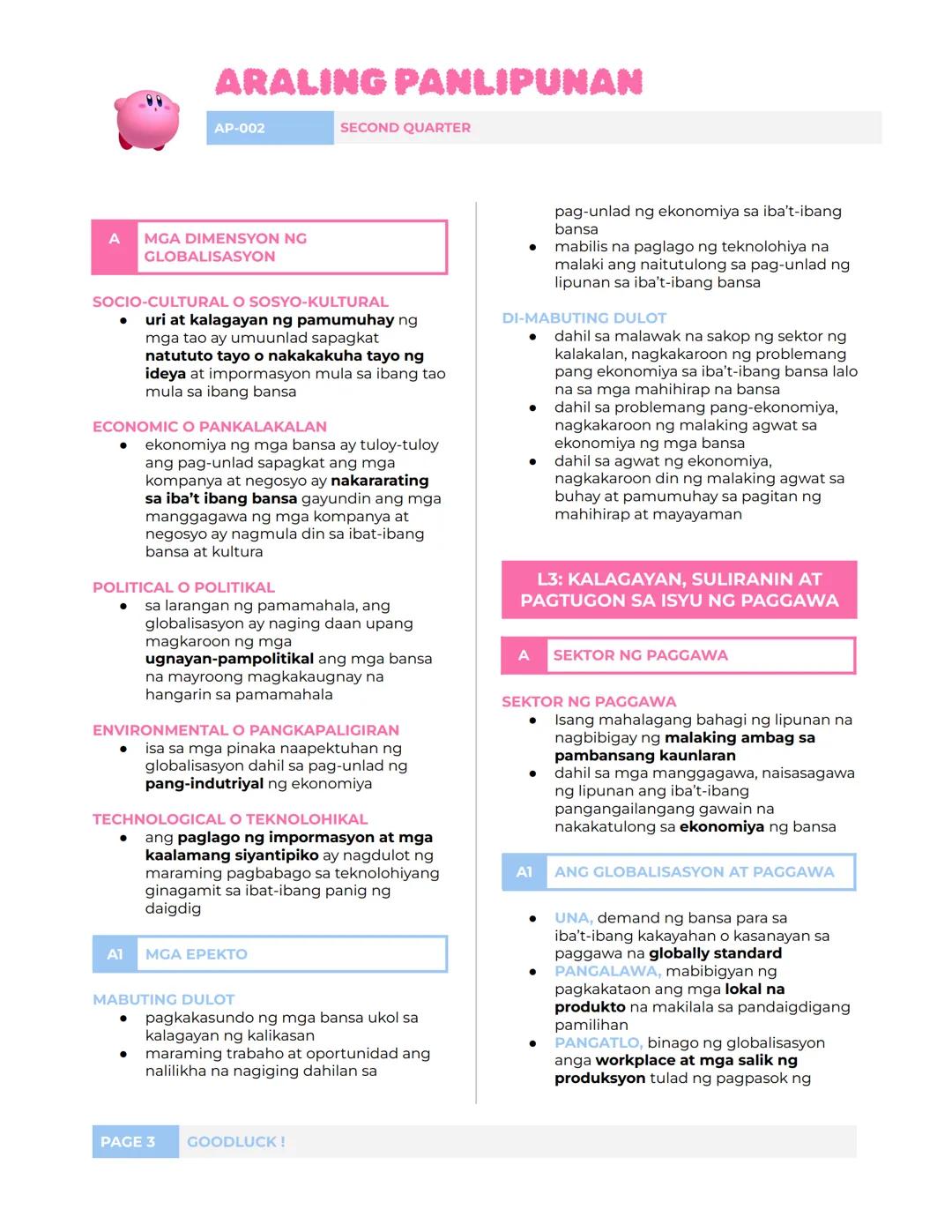 ## ARALING PANLIPUNAN
AP-002
SECOND QUARTER
## L1: DAHILAN, DIMENSYON, AT
EPEKTO NG GLOBALISASYON
### A KONSEPTO NG GLOBALISASYON
- nak