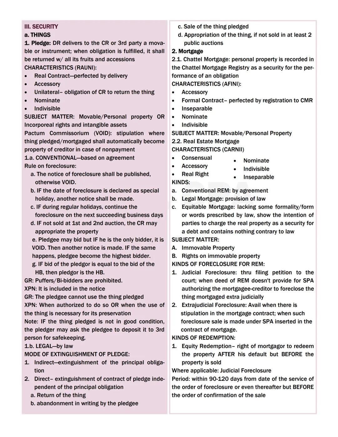 --- OCR Start ---
OBLIGATION DEFINED AS:
Law on Obligations
1. Juridical necessity (legally enforceable to court)
2. To give (positive, real