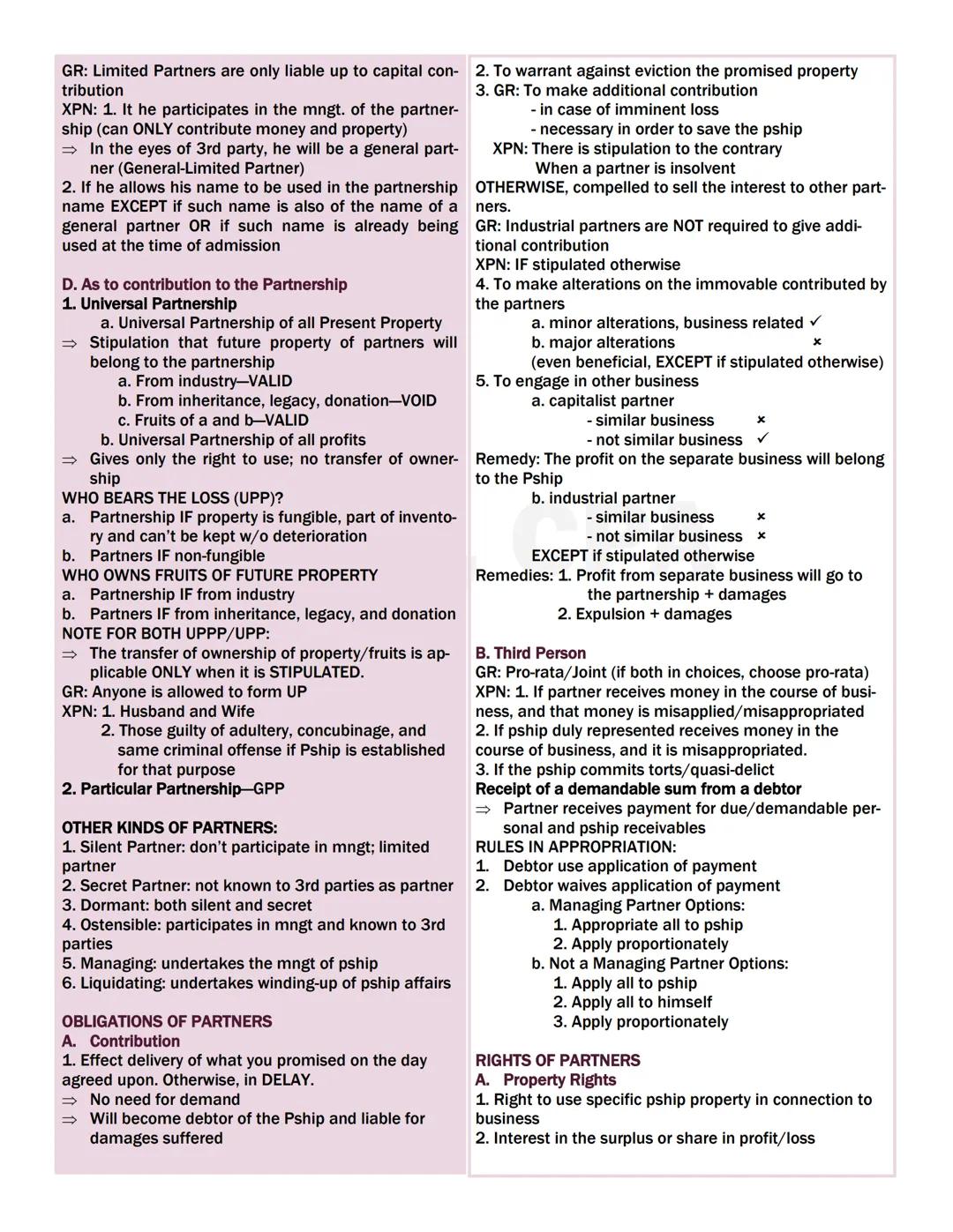 --- OCR Start ---
OBLIGATION DEFINED AS:
Law on Obligations
1. Juridical necessity (legally enforceable to court)
2. To give (positive, real
