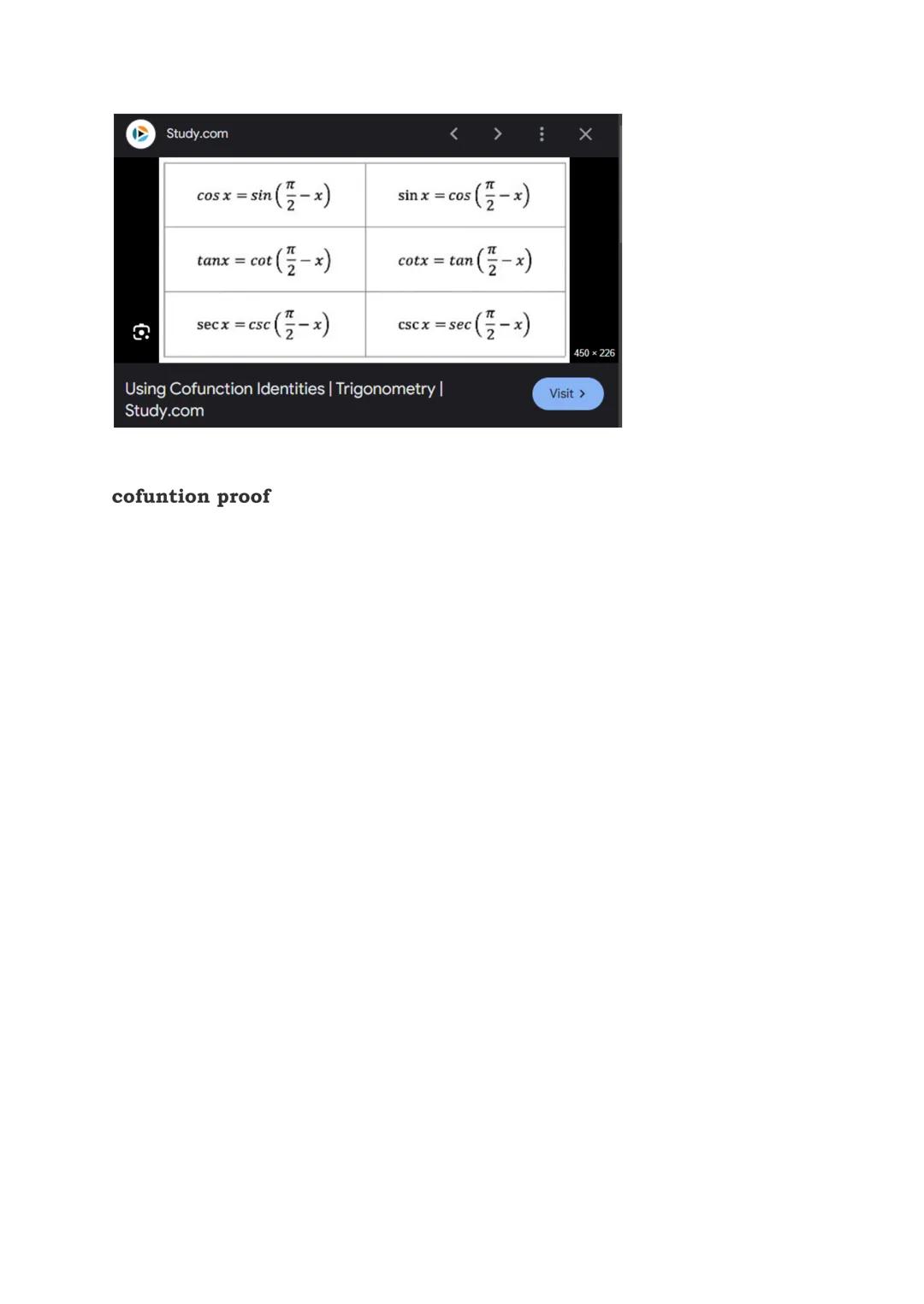 PYTHAGOREAN IDENTITY
sin²θ + cos²θ = 1
1+tan²θ = sec²θ
1+cot²θ = csc²θ
EVEN-ODD IDENTITES
tan (-θ) = -tanθ
csc (-θ) = -cscθ
cot (-θ) = -