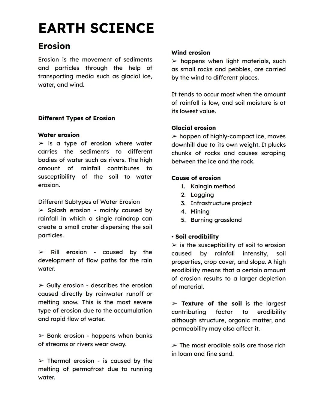 EARTH SCIENCE
Mass Wasting
All processes by which rocks, soil, and
debris moves downhill under the
influence of gravity.
It can also be defi