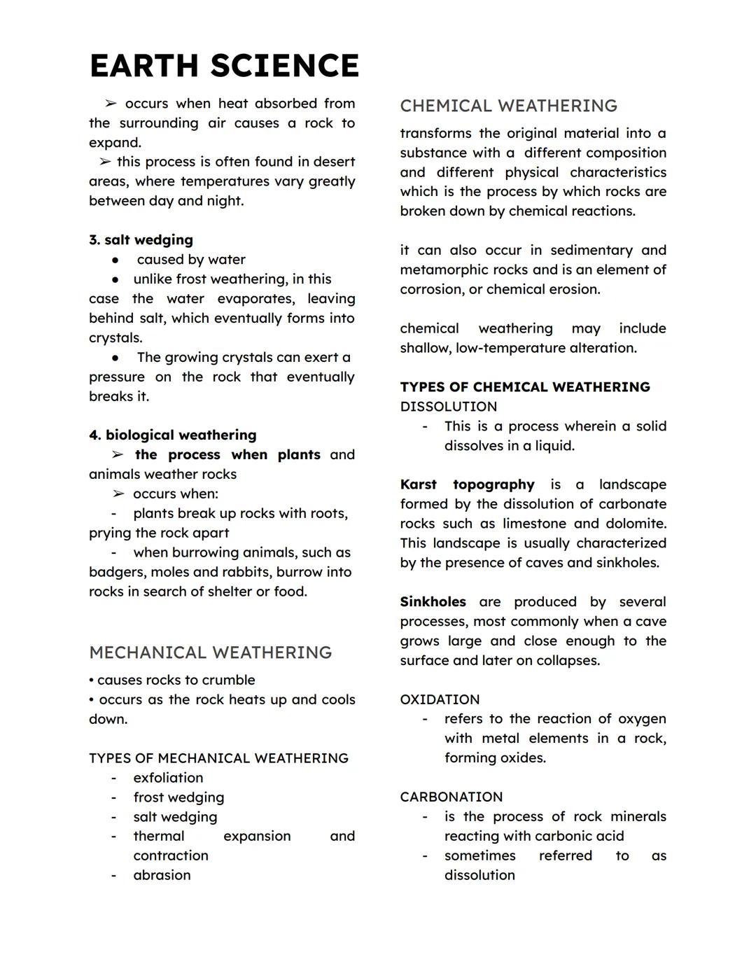 EARTH SCIENCE
Mass Wasting
All processes by which rocks, soil, and
debris moves downhill under the
influence of gravity.
It can also be defi