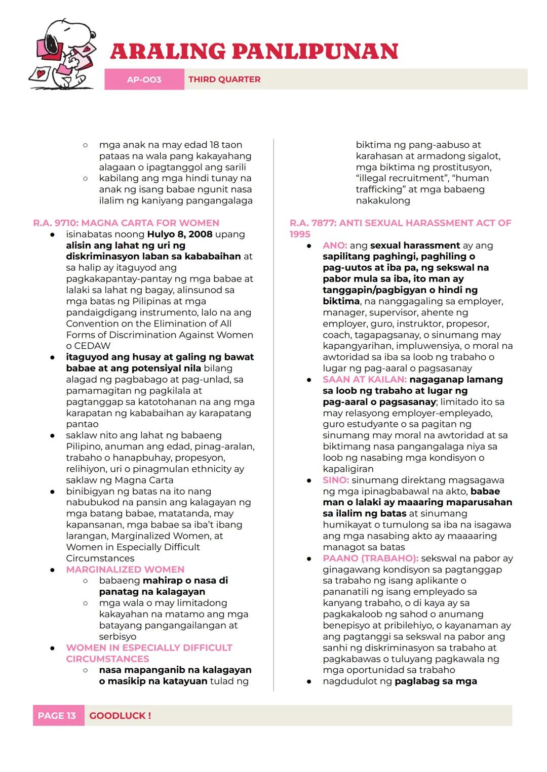 ARALING PANLIPUNAN
AP-003 THIRD QUARTER
L1: KASARIAN SA IBA'T-IBANG
LIPUNAN
difficult to change
sex role cannot be
changed
biological constr