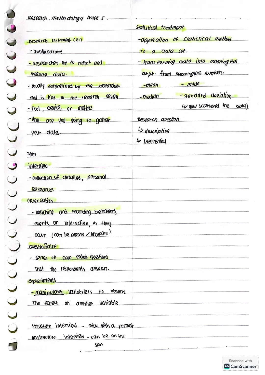 Research methodology Week 5.
Research Instrument (RI)
-Questionnaire
-Researchers use to collect and
measure data.
-Usually determined by th