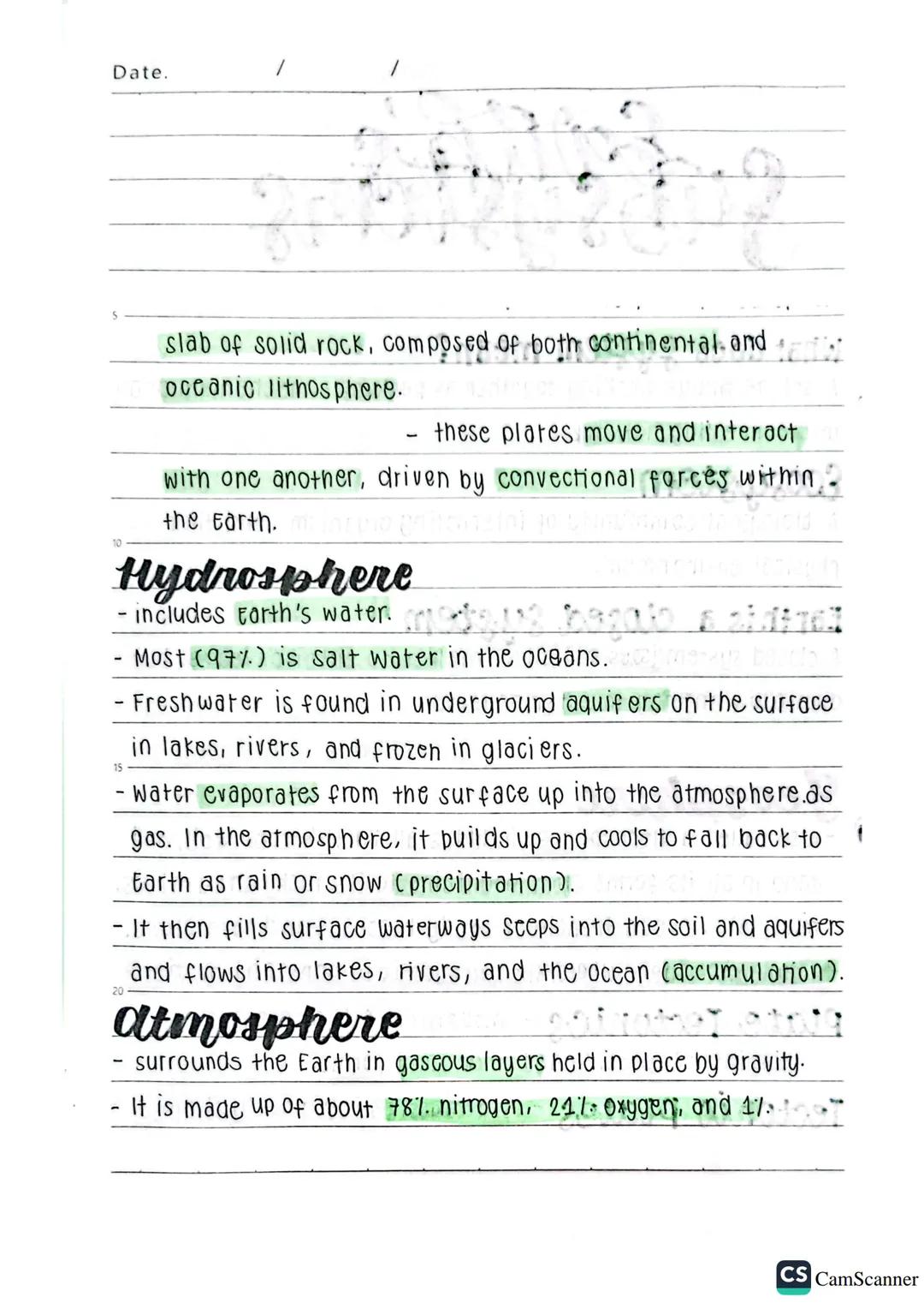 Date.
\\
\\
Earth's
Subsystems
What does system mean?
A set of things working together as parts of a mechanism or an
interconnecting network