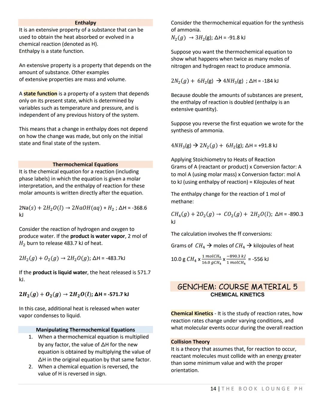 THE BOOK LOUNGE PH
BOORSLIBRARY
GRADE 12 STEM NOTES AND LECTURES
General Chemistry 2
- THE BOOK LOUNGE PH
GENCHEM: COURSE MATERIAL 1
Kinetic