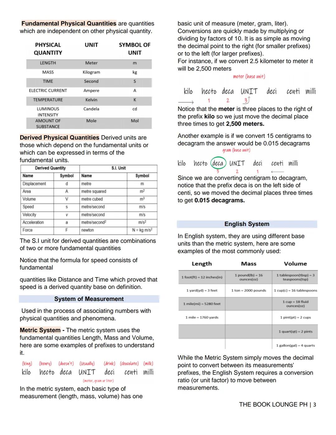 # GRADE 12 STEM NOTES AND LECTURES
# General Physics 1
โ THE BOOK LOUNGE PH โ
# PHYSICS: COURSE MATERIAL 1
## MEASURING UNITS
### Signifi