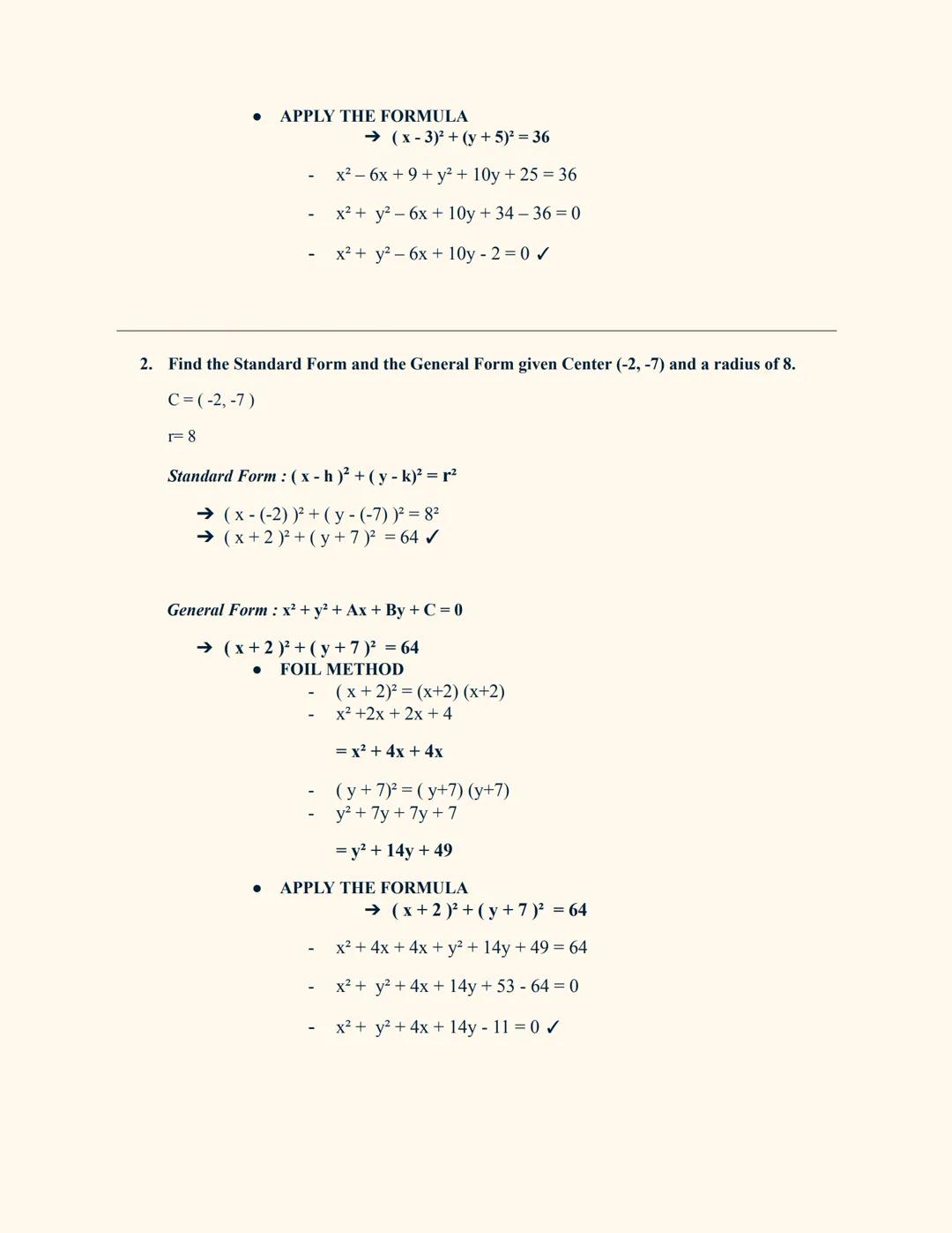 SHS (STEM)
Pre Calculus
Notes
Introduction: Conic Sections
Conic sections are curves formed by the intersection of a plane and a double-napp