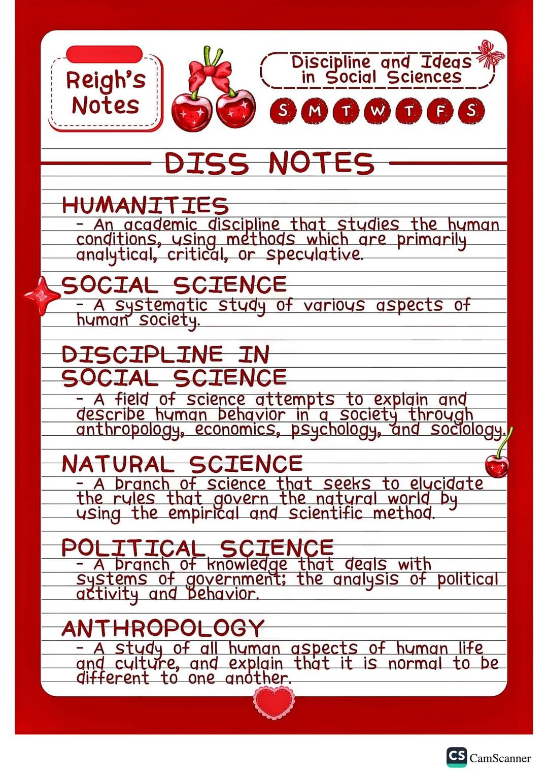 Disciplines and Ideas in Social Sciences Notes