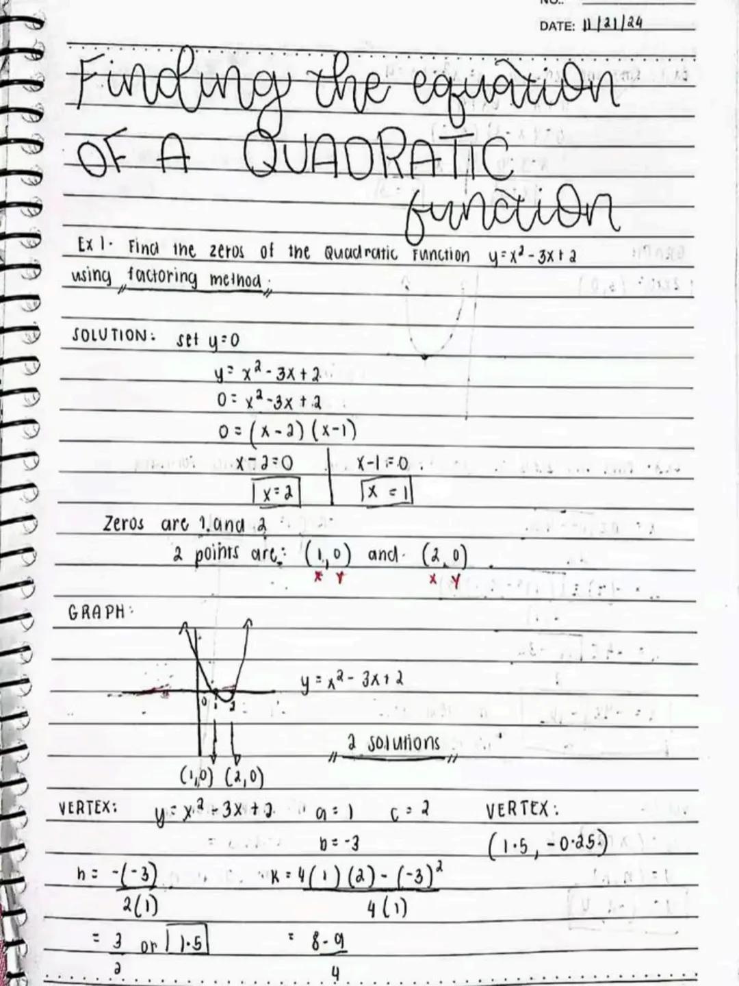 lecture notes in
MATH 9
2nd Quarter
NO.
DATE
2nd
QTR.
2
(2)(2)
clb kurk
Spring Leaf
โ
Spring Leaf # Quadratic Inequalities
- a quadratic in