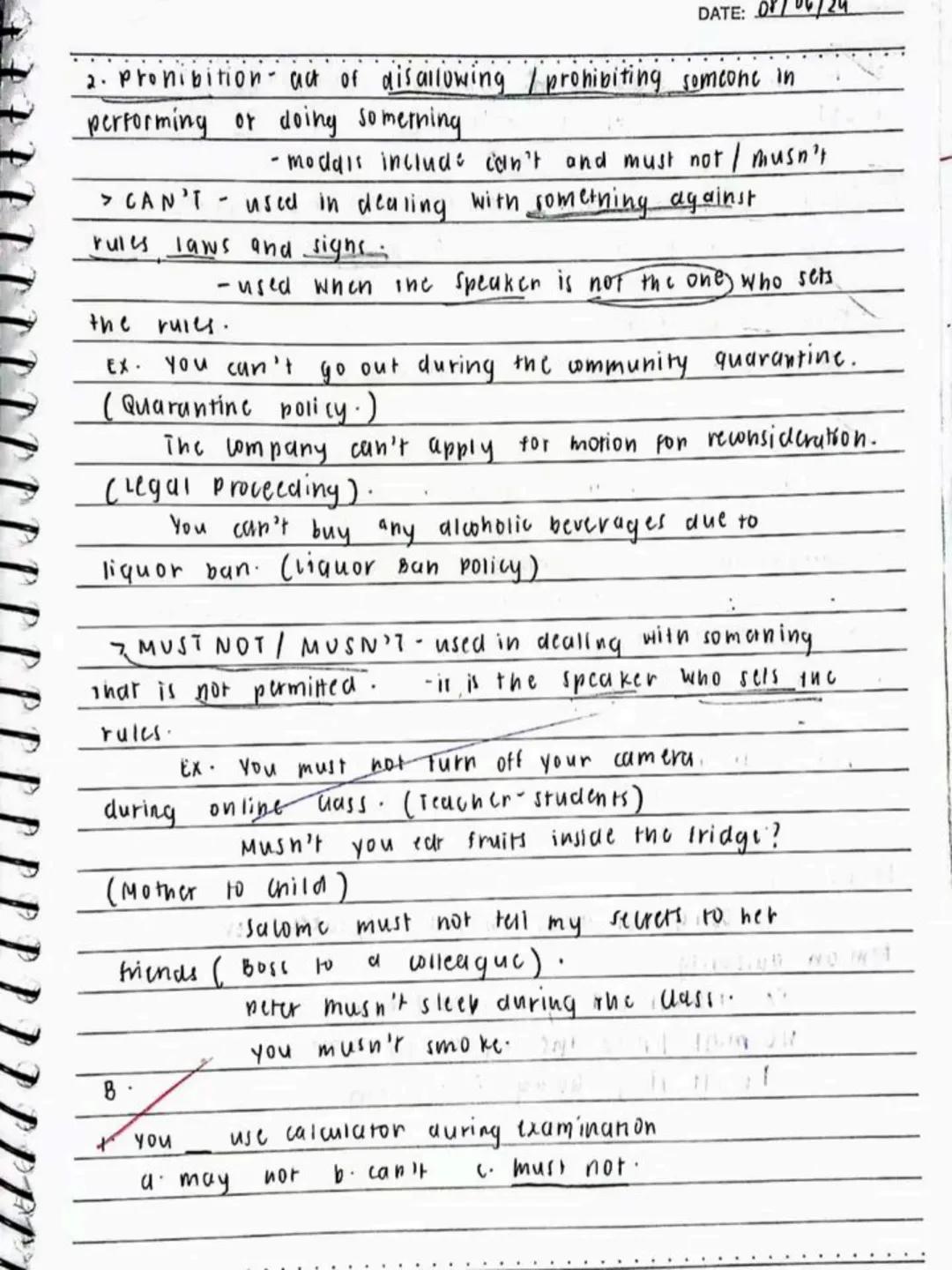 lecture notes in
ENGLISH 9
NR
Spring Leaf
ation Prohibition
BALS
sisting permission obligation and
often the inclusion
of pre exams
are a pr