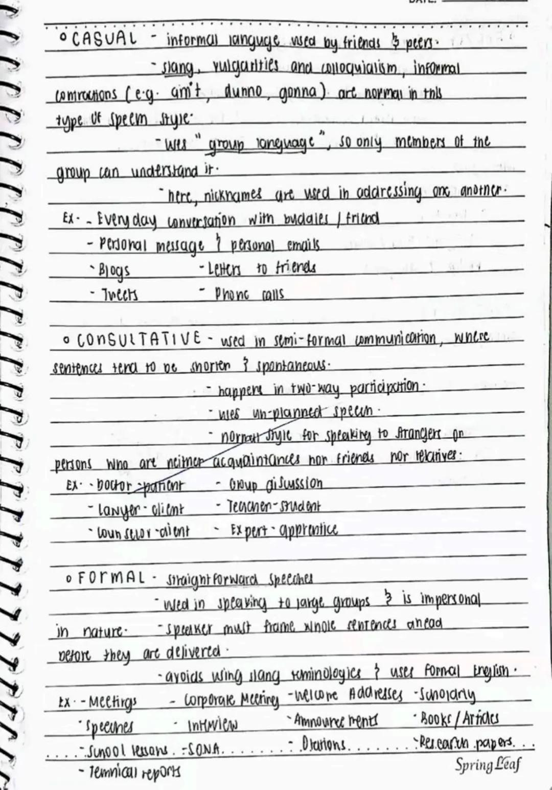 lecture notes in
ENGLISH 9
NR
Spring Leaf
ation Prohibition
BALS
sisting permission obligation and
often the inclusion
of pre exams
are a pr