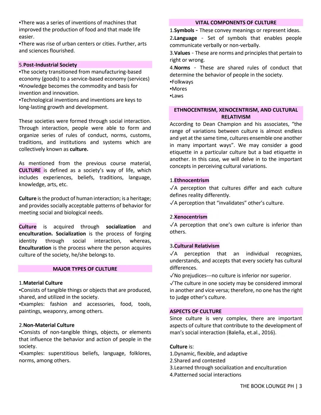 ## GRADE 12 STEM NOTES AND LECTURES
# Understanding Culture, Society and Politics
โ THE BOOK LOUNGE PH โ
# UNDERSTANDING CULTURE, SOCIETY