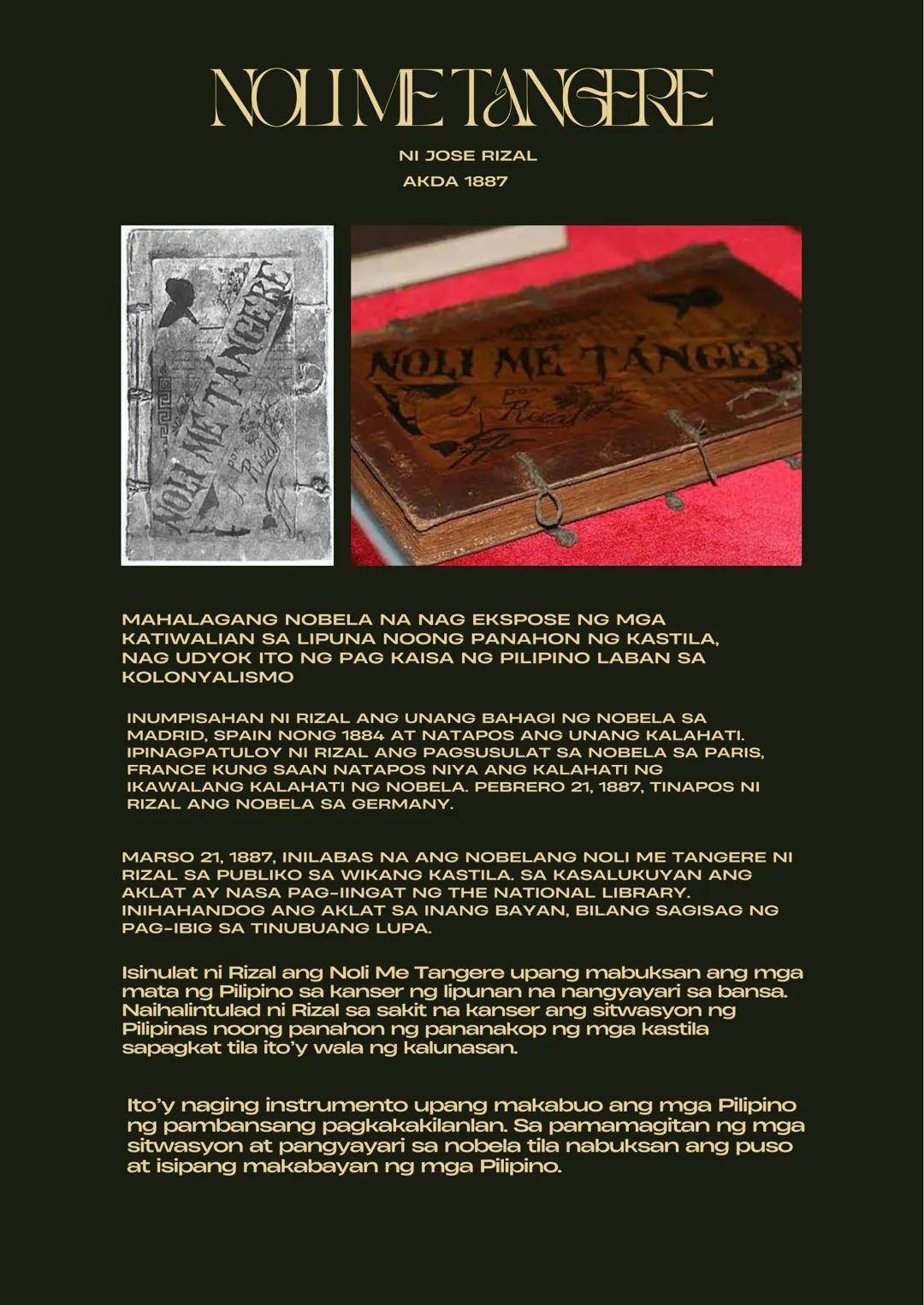 NOLI ME TANGERE
NI JOSE RIZAL
AKDA 1887
TANGERE
NOLI ME T
Rival
NOLI ME TANGERI
Ra
MAHALAGANG NOBELA NA NAG EKSPOSE NG MGA
KATIWALIAN