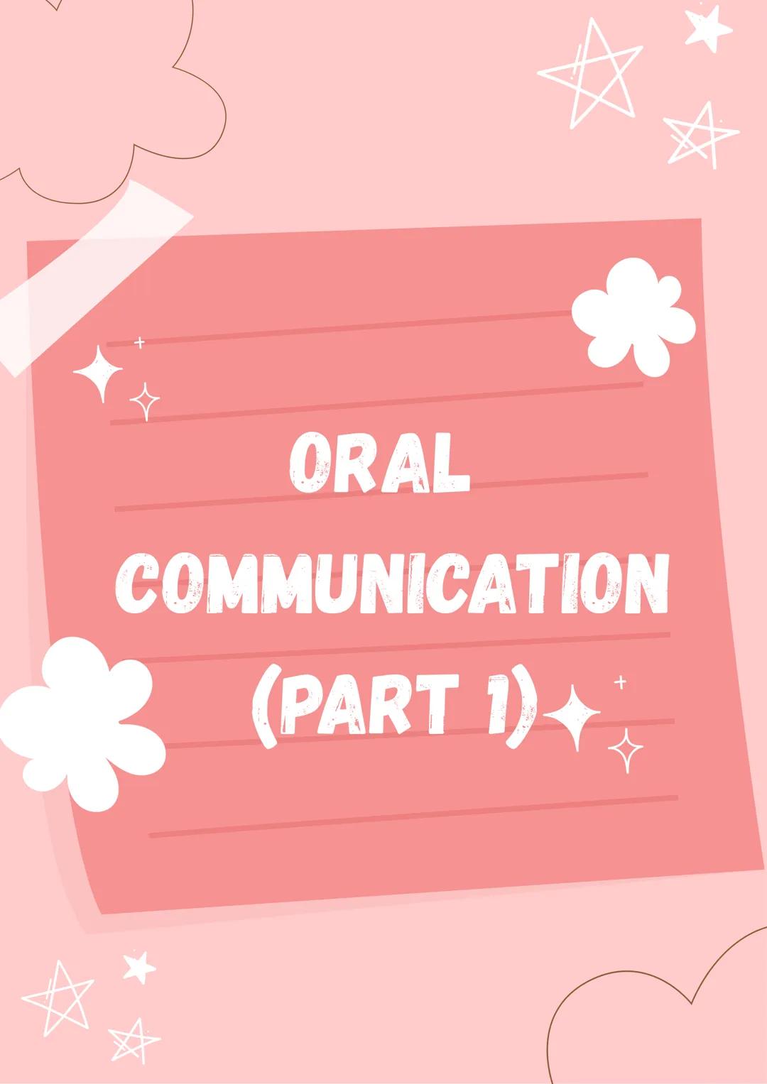 ORAL COMMUNICATION(ORALCOM)