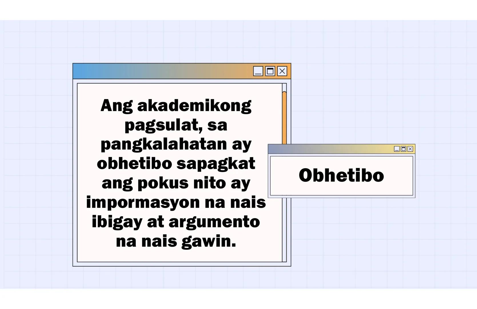 # Ang Akademing Pagsulat
ARALIN 2 Kasanayang
Pampagkatuto
• Nakikilala ang iba't ibang akademikong
sulatin ayon sa layunin, gamit, katangia