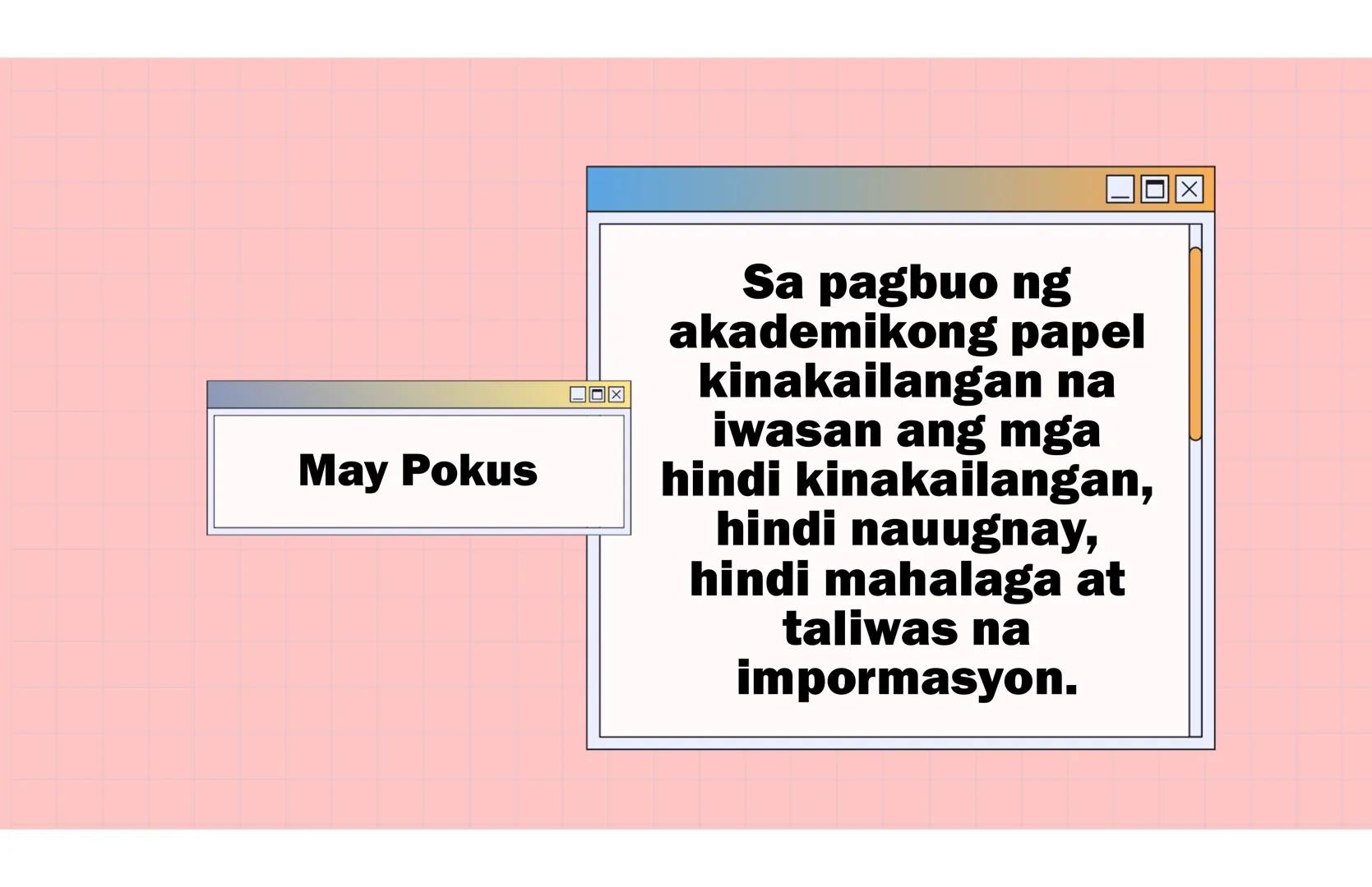 # Ang Akademing Pagsulat
ARALIN 2 Kasanayang
Pampagkatuto
• Nakikilala ang iba't ibang akademikong
sulatin ayon sa layunin, gamit, katangia