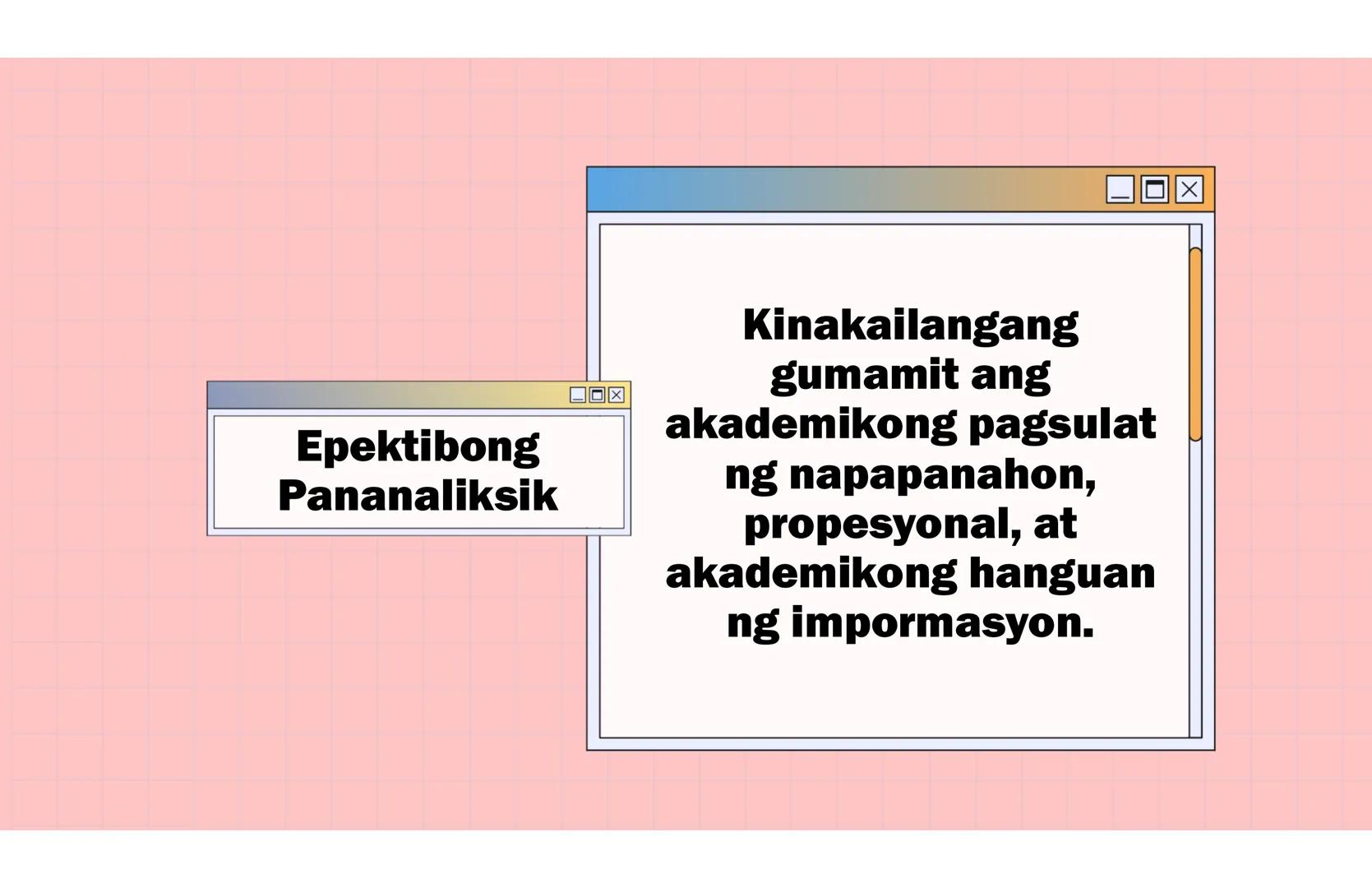 # Ang Akademing Pagsulat
ARALIN 2 Kasanayang
Pampagkatuto
• Nakikilala ang iba't ibang akademikong
sulatin ayon sa layunin, gamit, katangia
