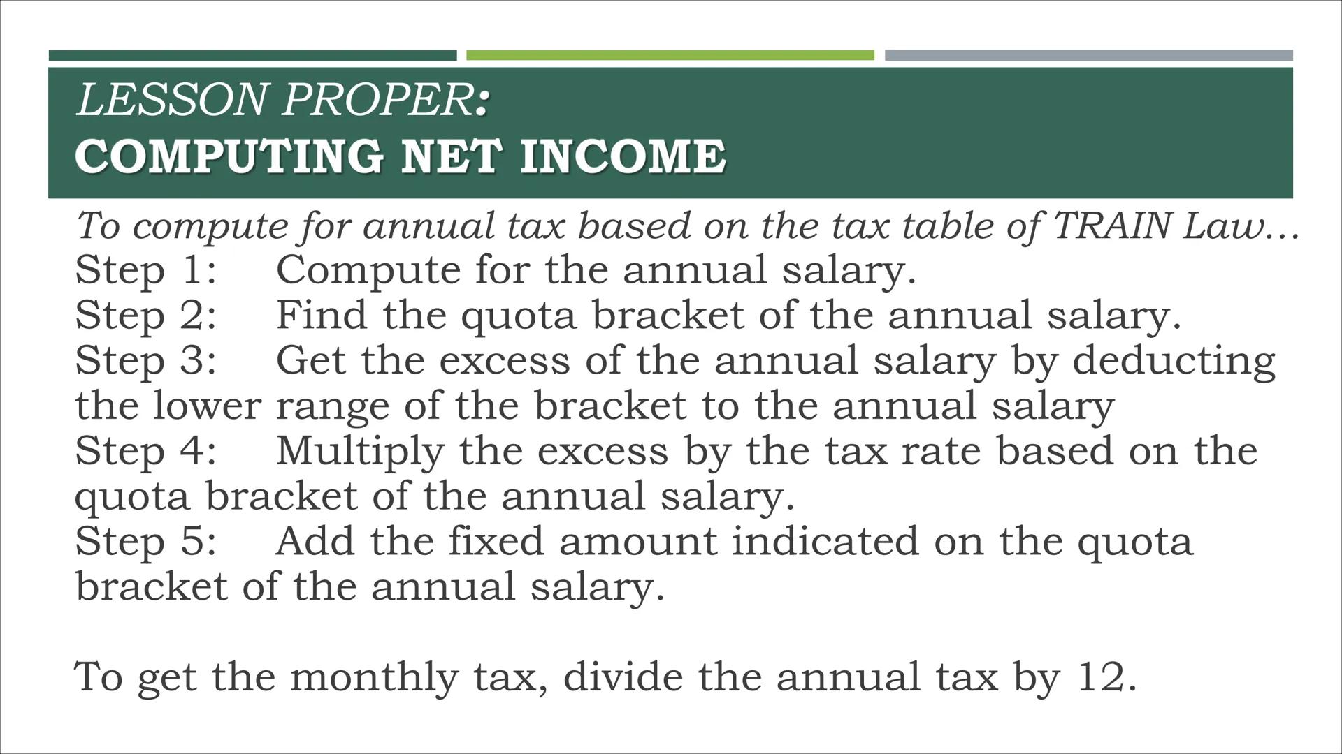 # COMPUTING GROSS AND NET
PAY # ACTIVITY 1:
"REVIEW ON SALARY, WAGE,
AND COMMISSION" ACTIVITY 1: “REVIEW ON SALARY, WAGE,
AND COMISSION"
P