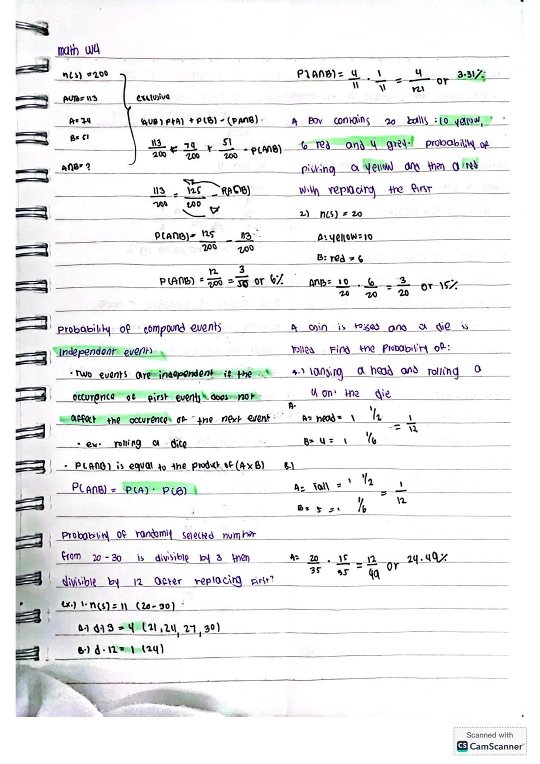math w4
\(n(S) = 200\
\(A \cup B = 113\
\(A = 74\
\(B = 61\
\(A \cap B ?\
\(P(A \cap B) = \frac{4}{11} \cdot 1 = \frac{4}{11} \text{ or } 3.