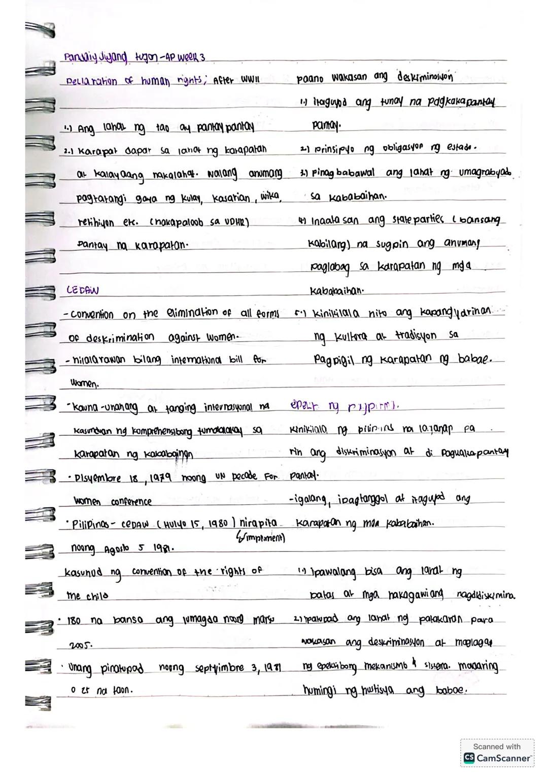 Panaiy Jiyand tugon-AP Week 3
Peclaration of human rights, After wwil
Ang lahat ng tao ay pantay pantay
2.1 Karapat dapar sa lahat ng karapa
