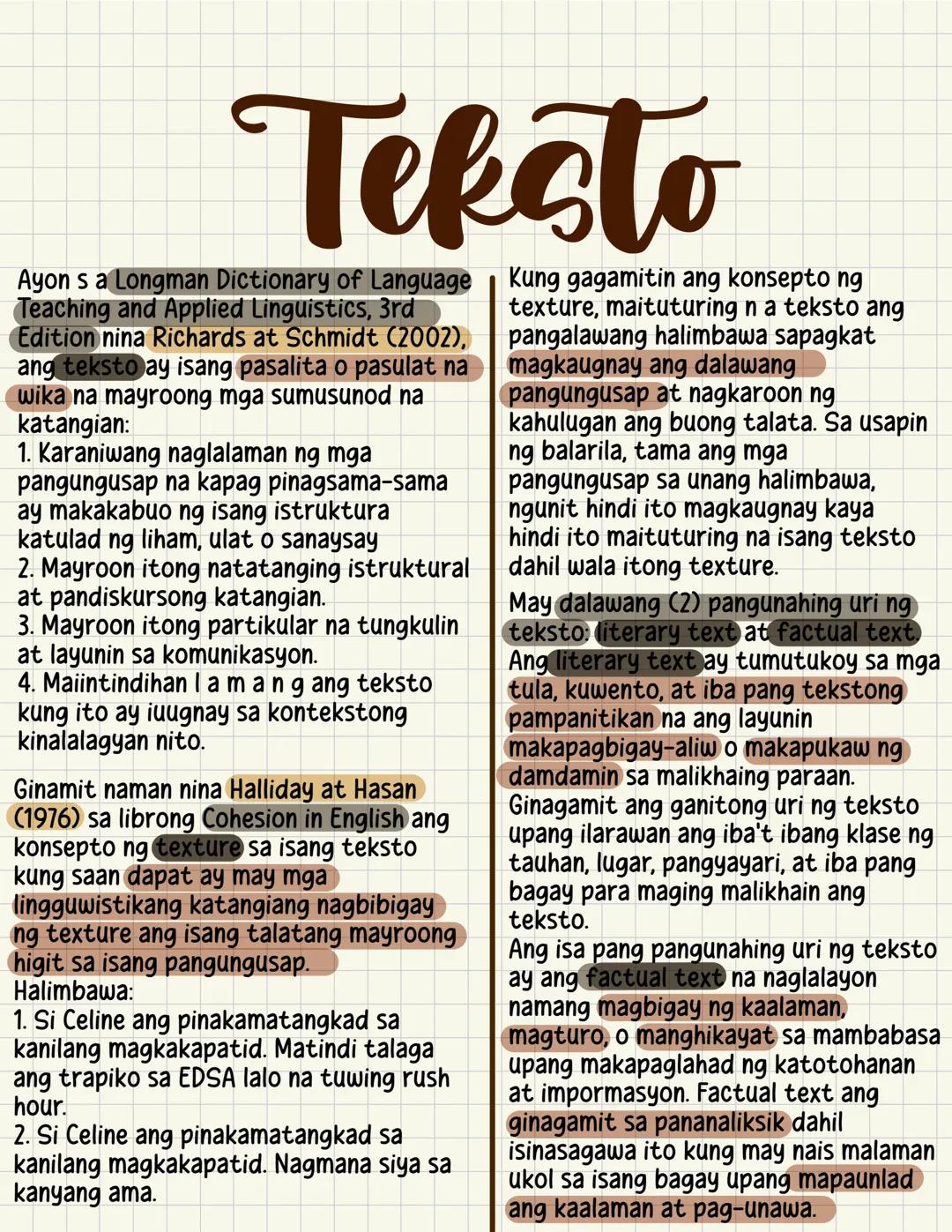 PAGBASA AT PAGSUSURI NG IBA’T IBANG TEKSTO TUNGO SA PANANALIKSIK