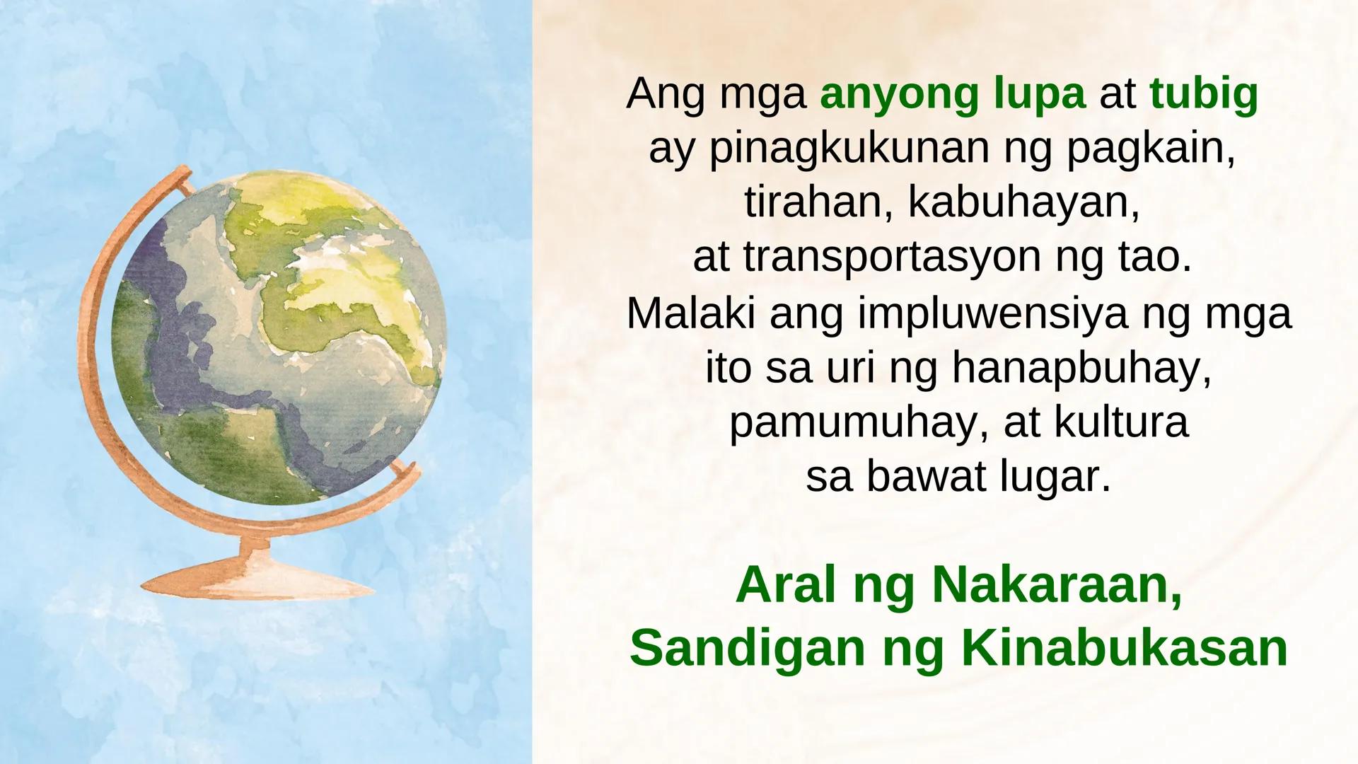 N
N
DepED
N
MATATAG
BAGONG PILIPINAS
3
HEOGRAPIYA NG ASYA AT DAIGDIG
Limang Tema
NG HEOGRAPIYA
ARALING PANLIPUNAN 8
QUARTER 1 - WEEK 1
Ikaap