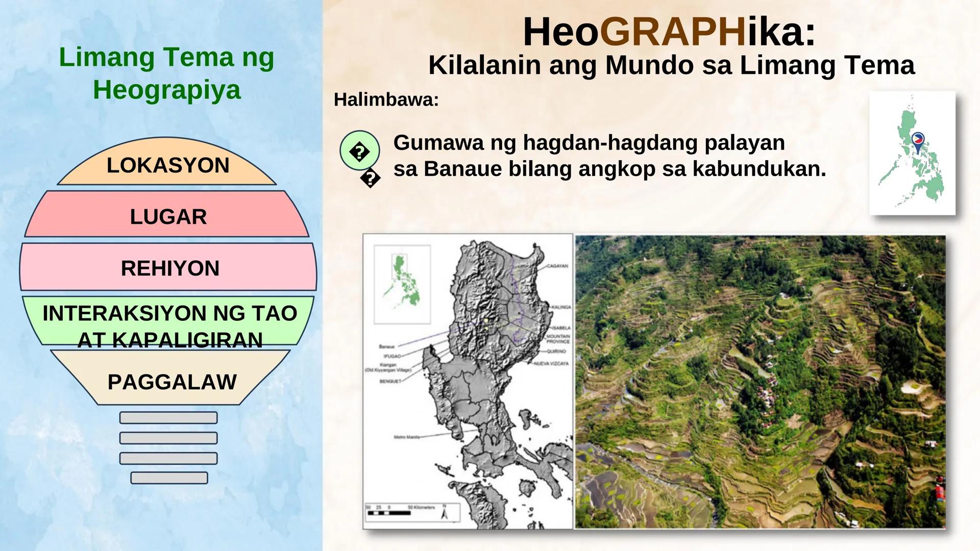 N
N
DepED
N
MATATAG
BAGONG PILIPINAS
3
HEOGRAPIYA NG ASYA AT DAIGDIG
Limang Tema
NG HEOGRAPIYA
ARALING PANLIPUNAN 8
QUARTER 1 - WEEK 1
Ikaap
