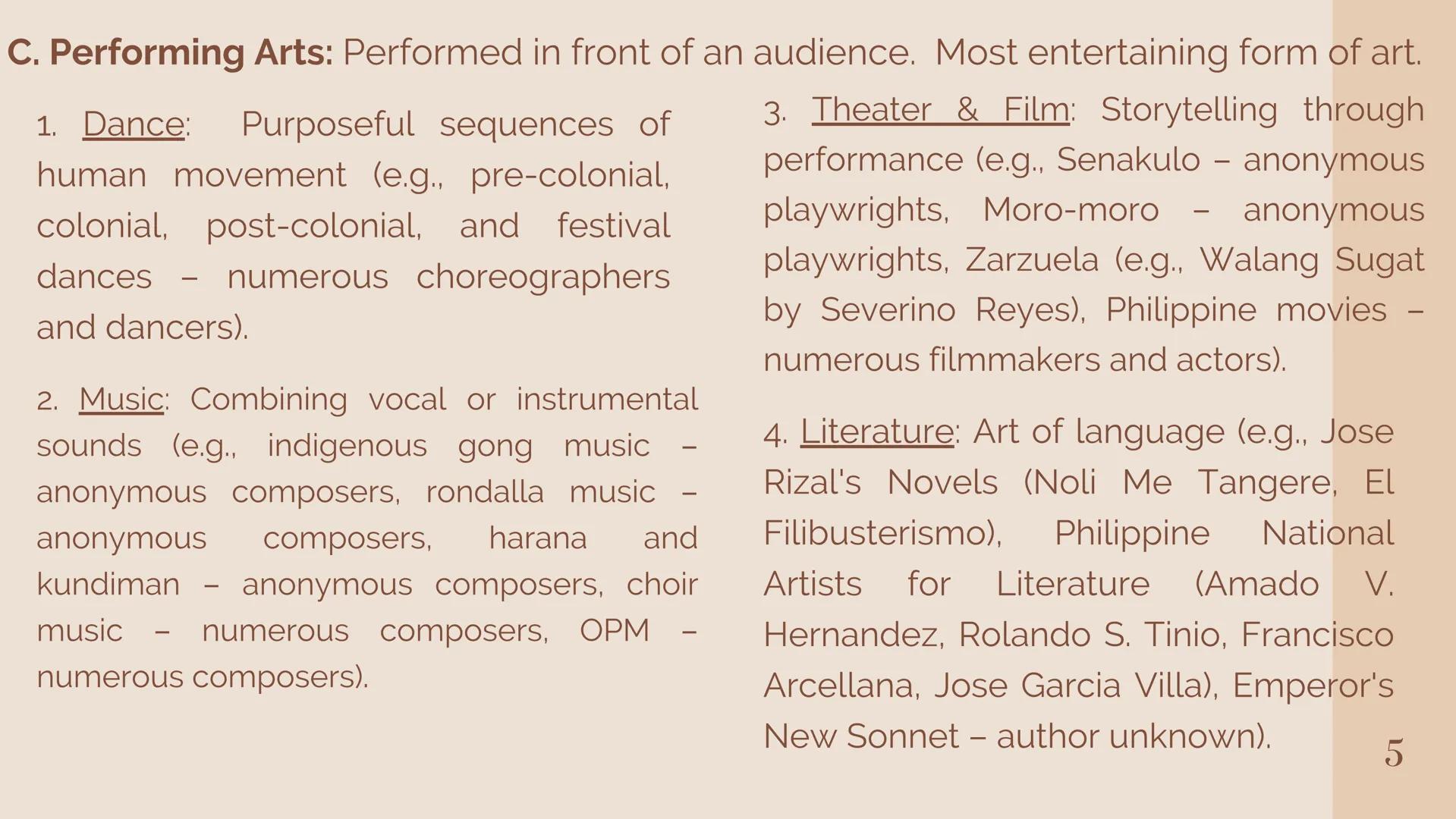 Topic:
Various Art forms in
the Philippines.
ydawiedy@gmail.com Pre-colonial Art.
Characterized by unique ethnic and Islamic art forms
refle