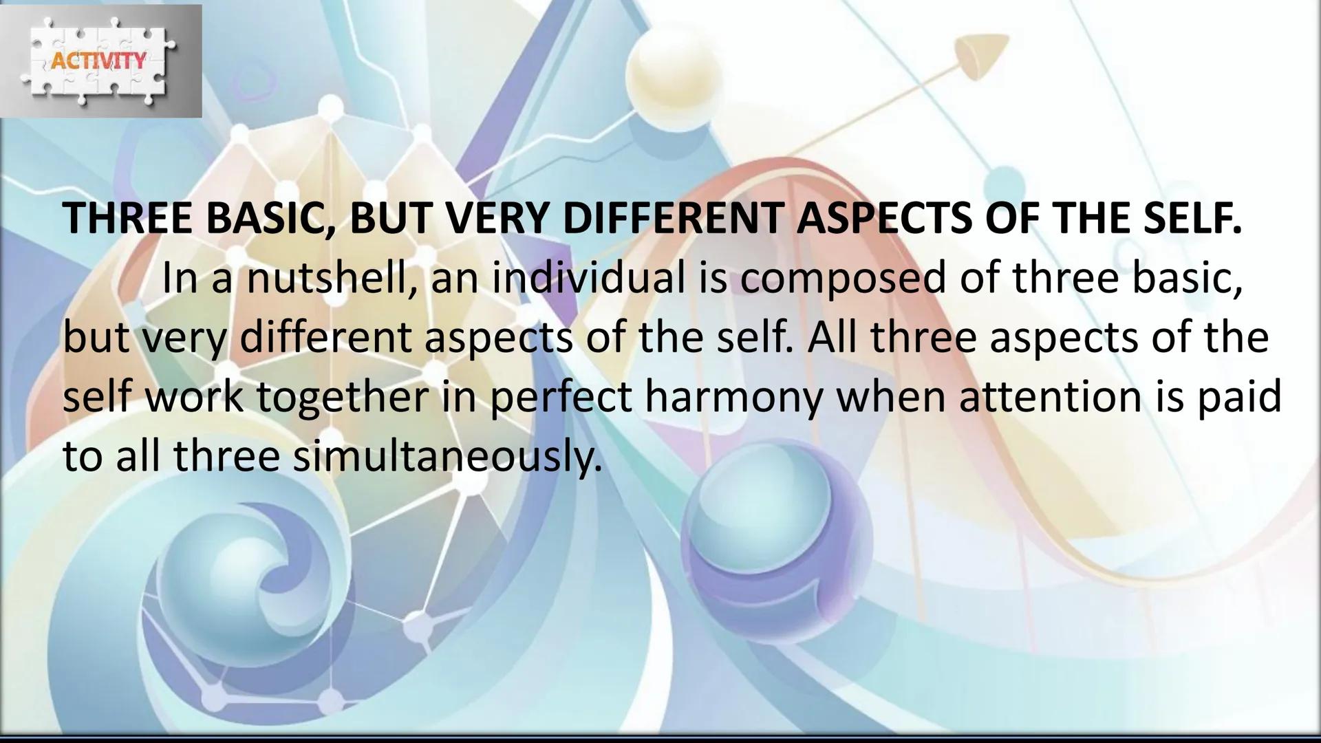 # Developing the
# Whole Person
Angelica C. Sales At the end of this module, you will be able to:
1. discuss the relationship among physiol