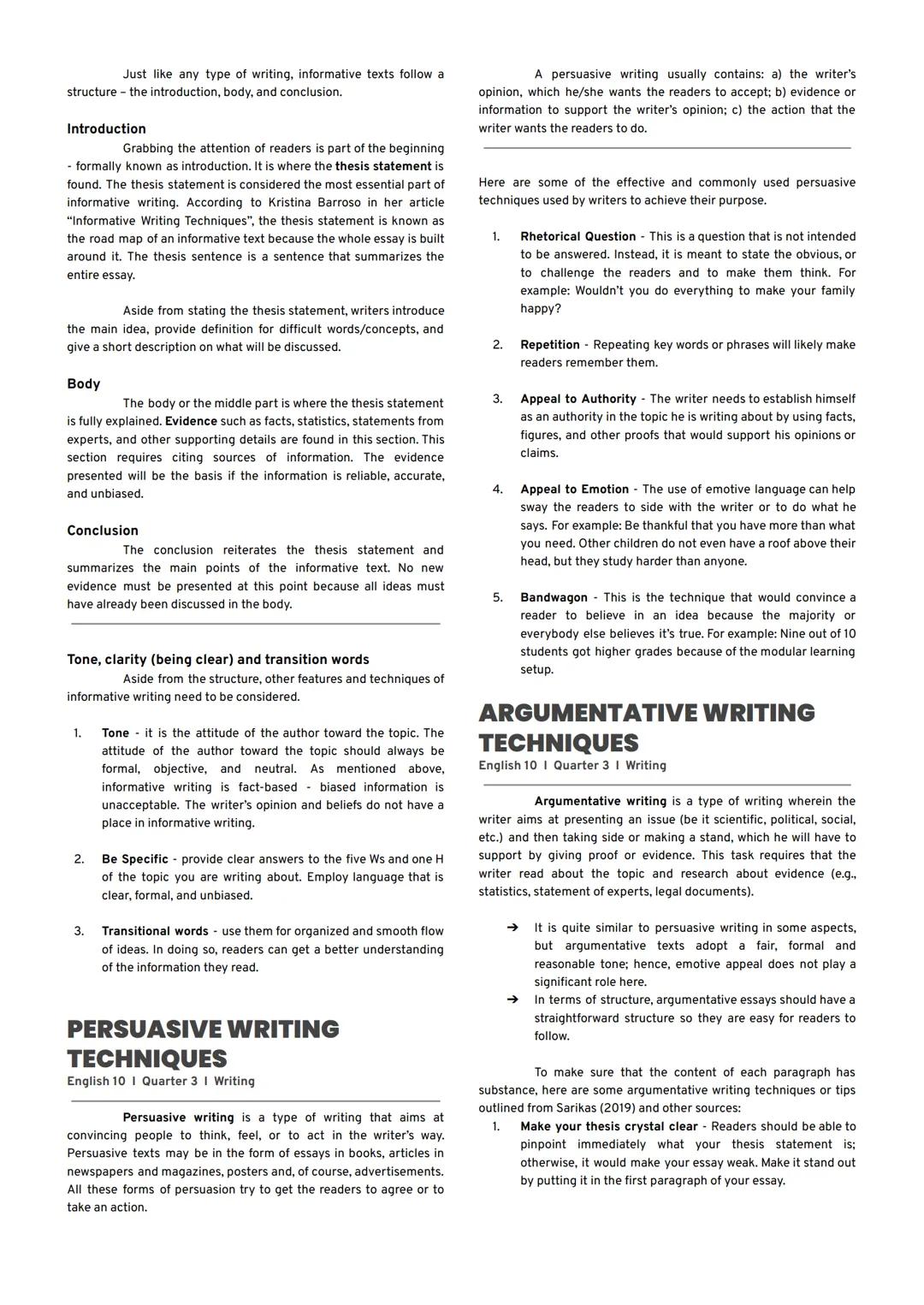 # ARGUMENTATIVE ESSAY
English 10 I Quarter 3 I Writing
When we hear the word "argument," we know this as a
heated conversation. However, ac