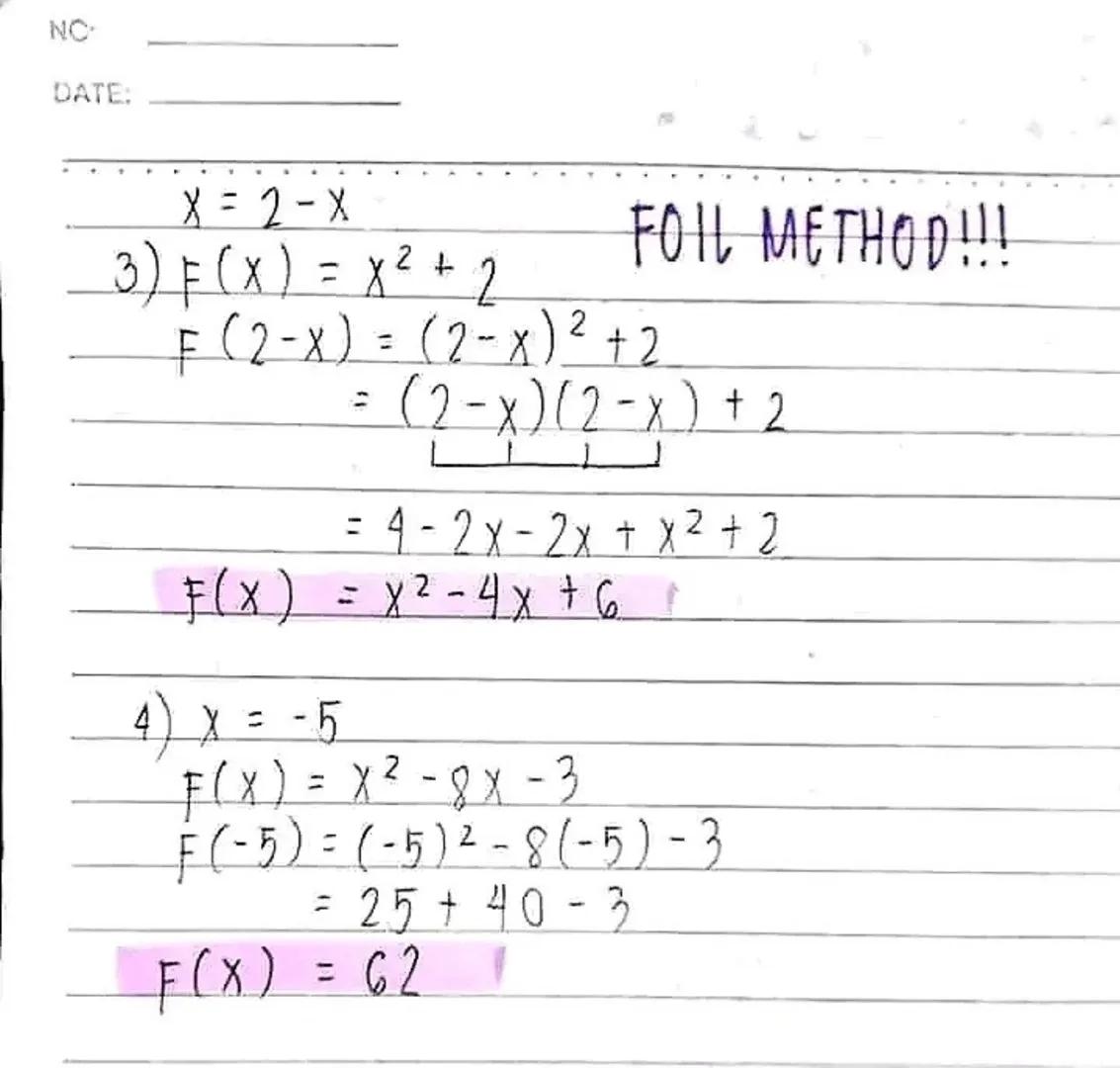LESSON 1
NO:
DATE:
Relations &
Functions
RELATION
↔ a set of ordered pairs (x, y)
DOMAIN
↔ First coordinate in a relation,
(x); input; indep