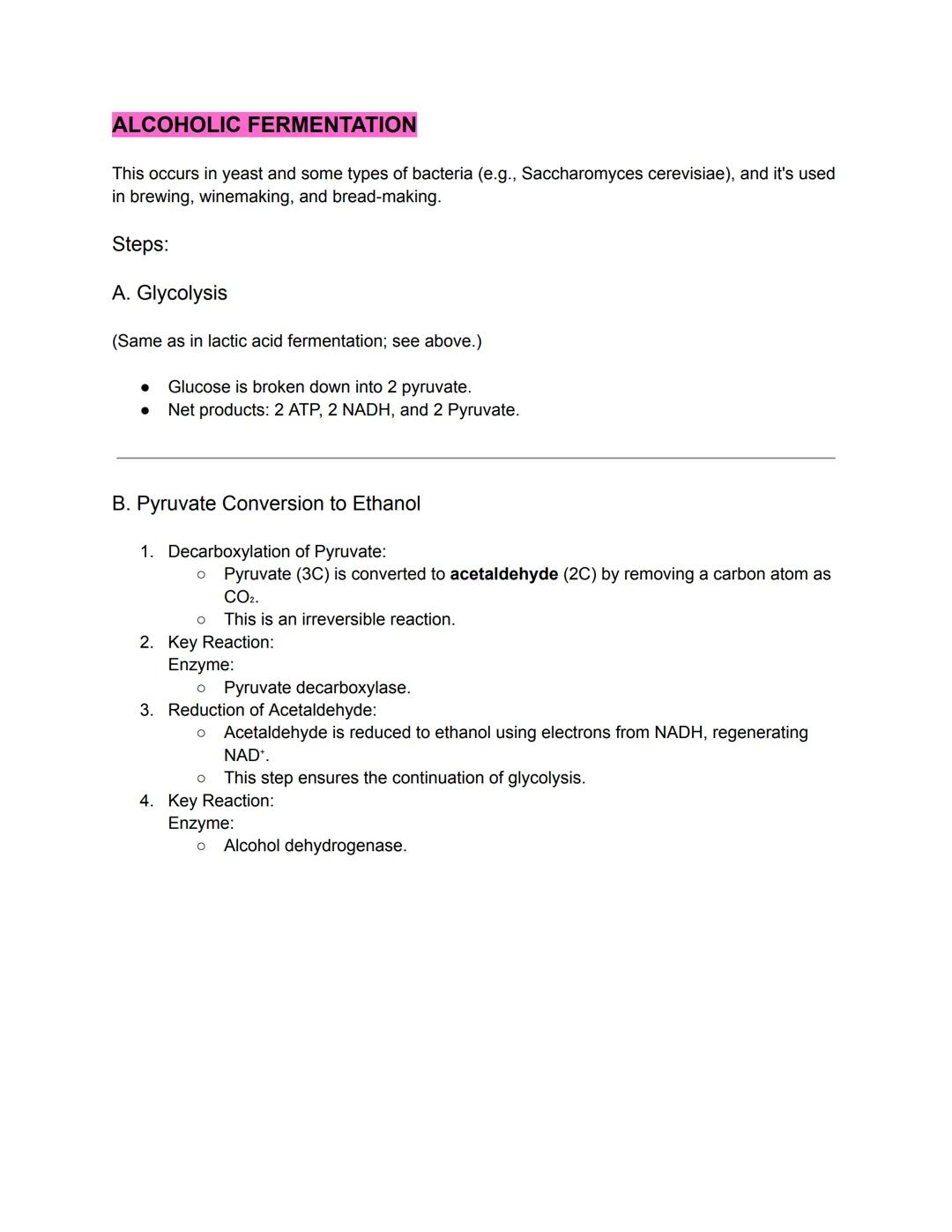 COVERAGE
1. Anaerobic Respiration
a. Lactic Acid Fermentation
b. Alcoholic Fermentation
2. Glycolysis & Transition Period
a. Enumerate proce
