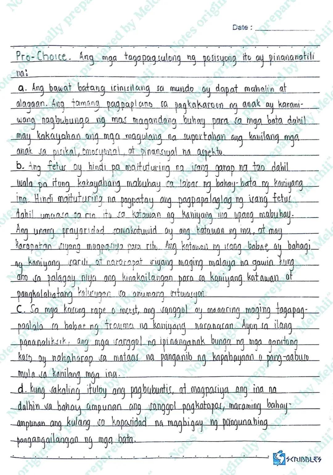 N
es originally prepared by Mel
Notes originally prepared by Melch
IKATLONG
MARKAHAN
Date:
prepared by Melch
at
+
Impalataya
yan sa Diyos at