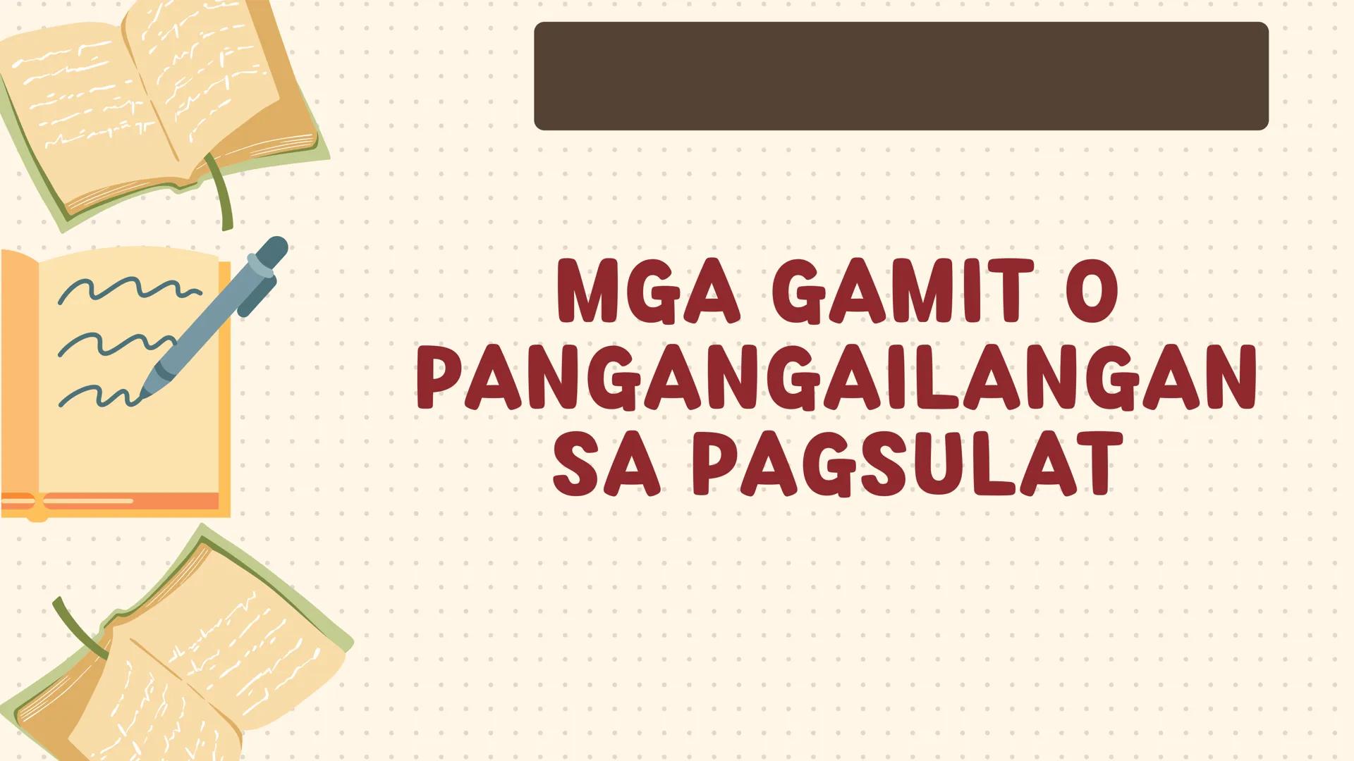 # FILIPINO SA PILING LARANG
# ANG
# PAGSUSULAT
ARALIN 1: 01
MGA LAYUNIN:
Nakapamumuno at nakikibahagi sa mga
gawain tungo sa pagsusulong n