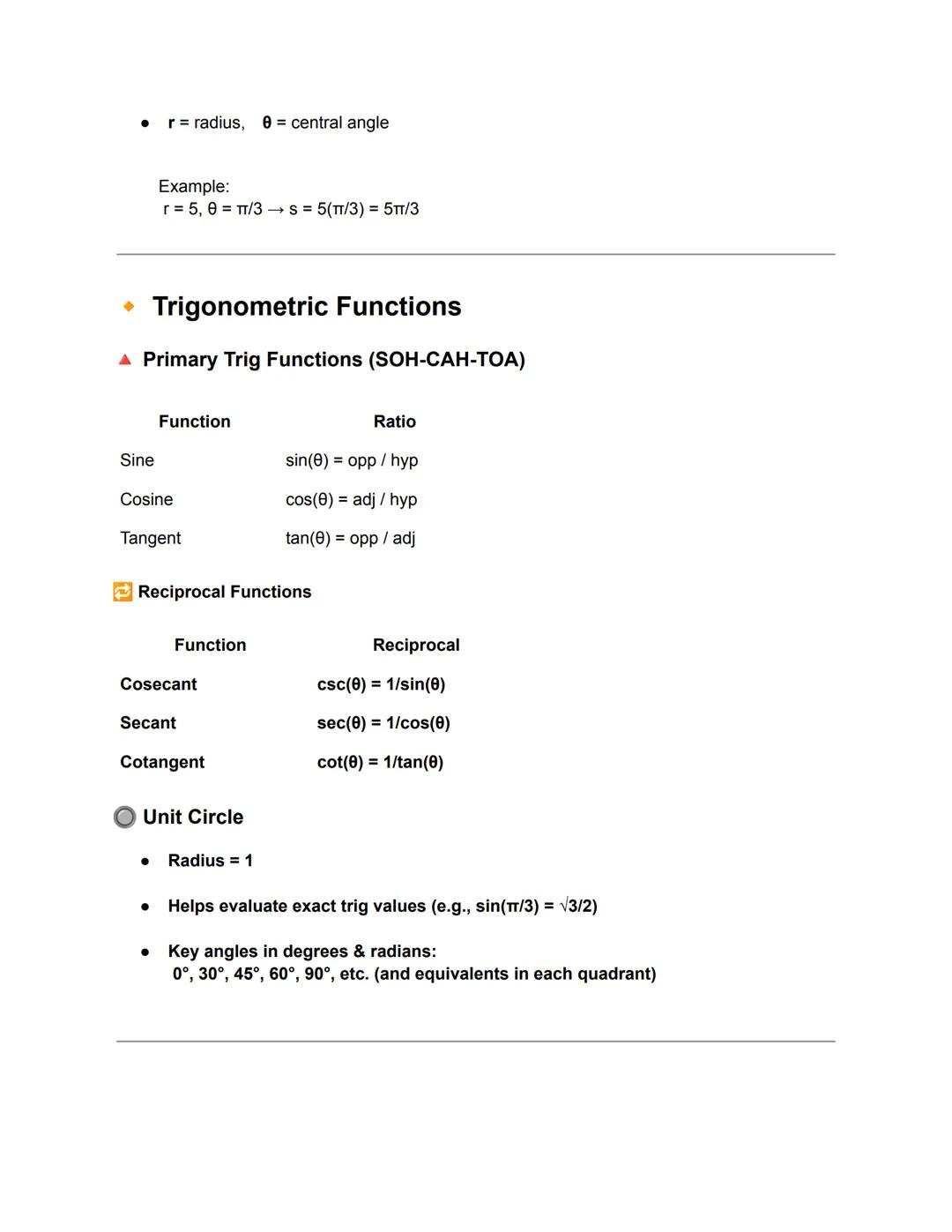 Trigonometry
Perfect for senior high school, General Math, or Pre-Calculus students.
• Angles and Their Measures
Degrees and Radians
• 1 ful