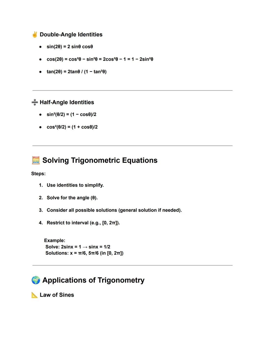 Trigonometry
Perfect for senior high school, General Math, or Pre-Calculus students.
• Angles and Their Measures
Degrees and Radians
• 1 ful